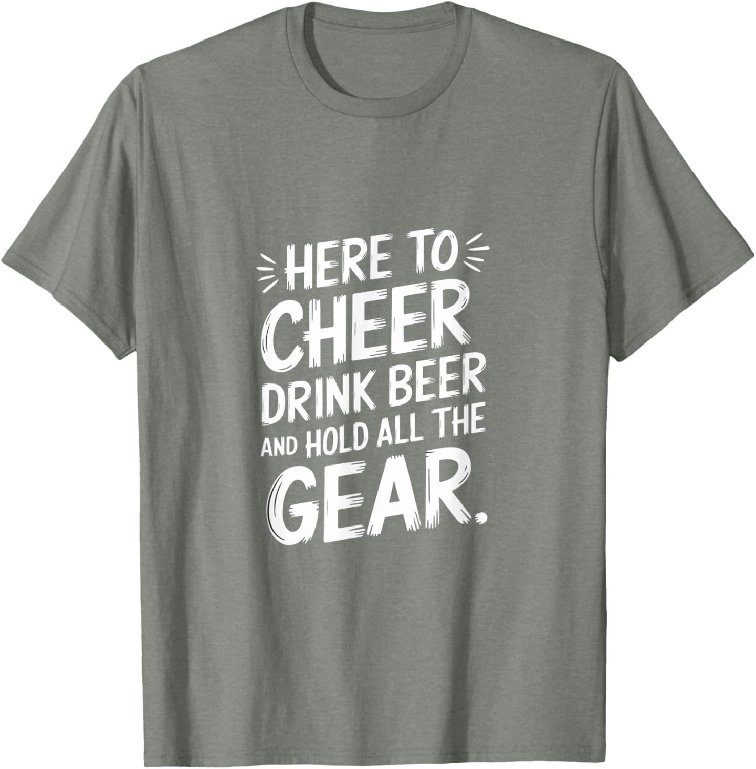 Here to Cheer Drink Beer and Hold Gear Fun T-Shirt for Party Lovers - 4
