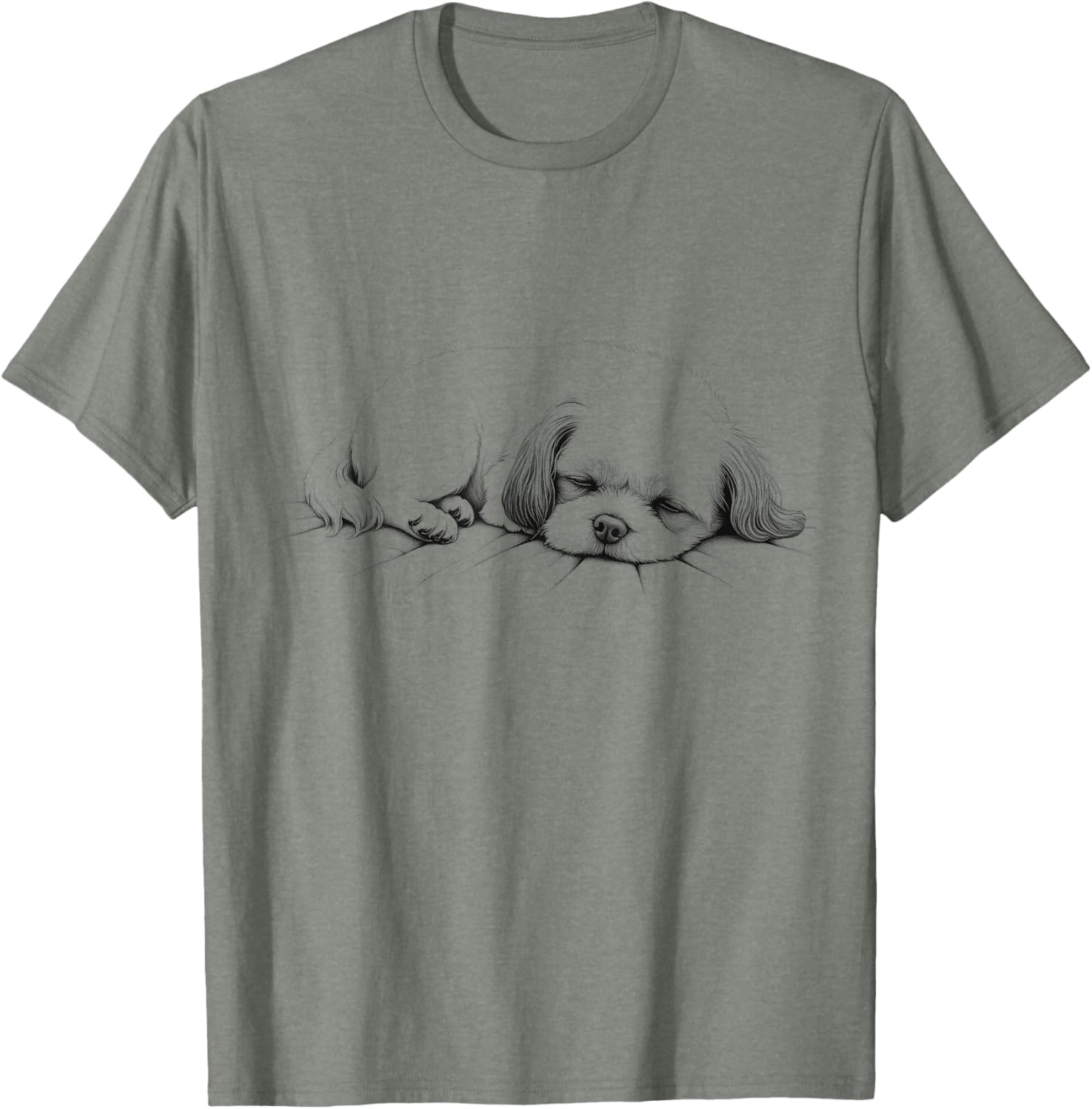 Adorable Shih Tzu Sleeping Design T-Shirt for Dog Lovers Men and Women - 3
