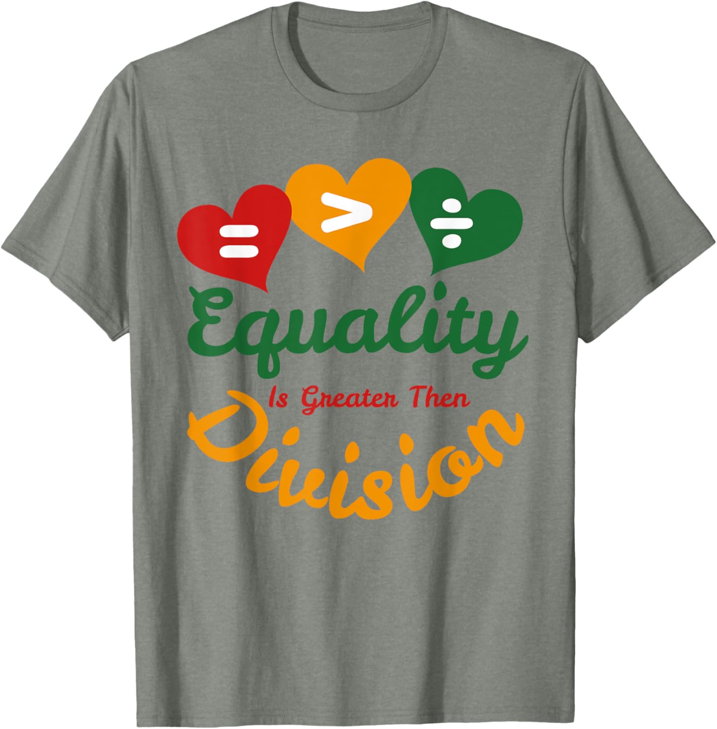 Heart of Equality Black History Month Math T-Shirt for Proud Supporters - 8