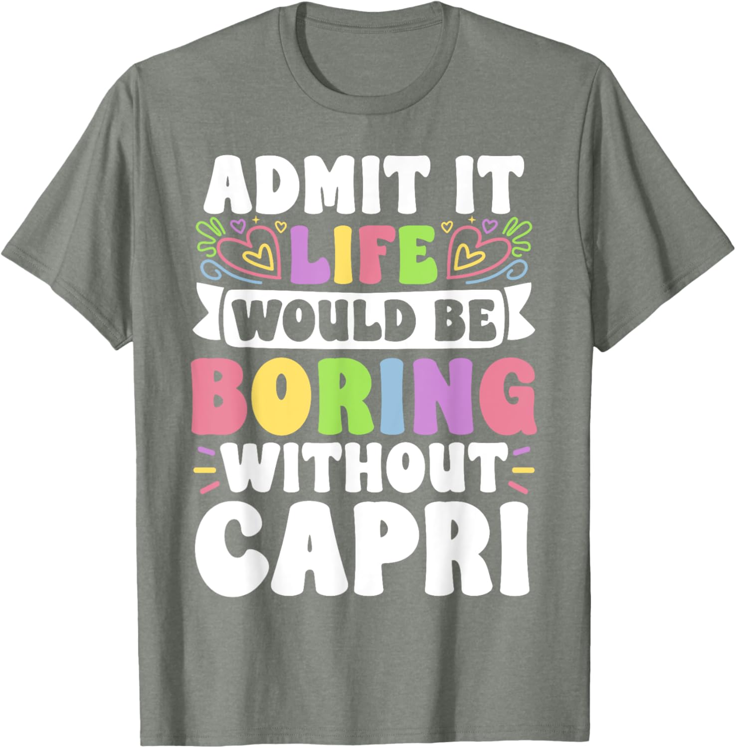 Funny Personalized Capri Family T-Shirt with Custom First Name Design - 2