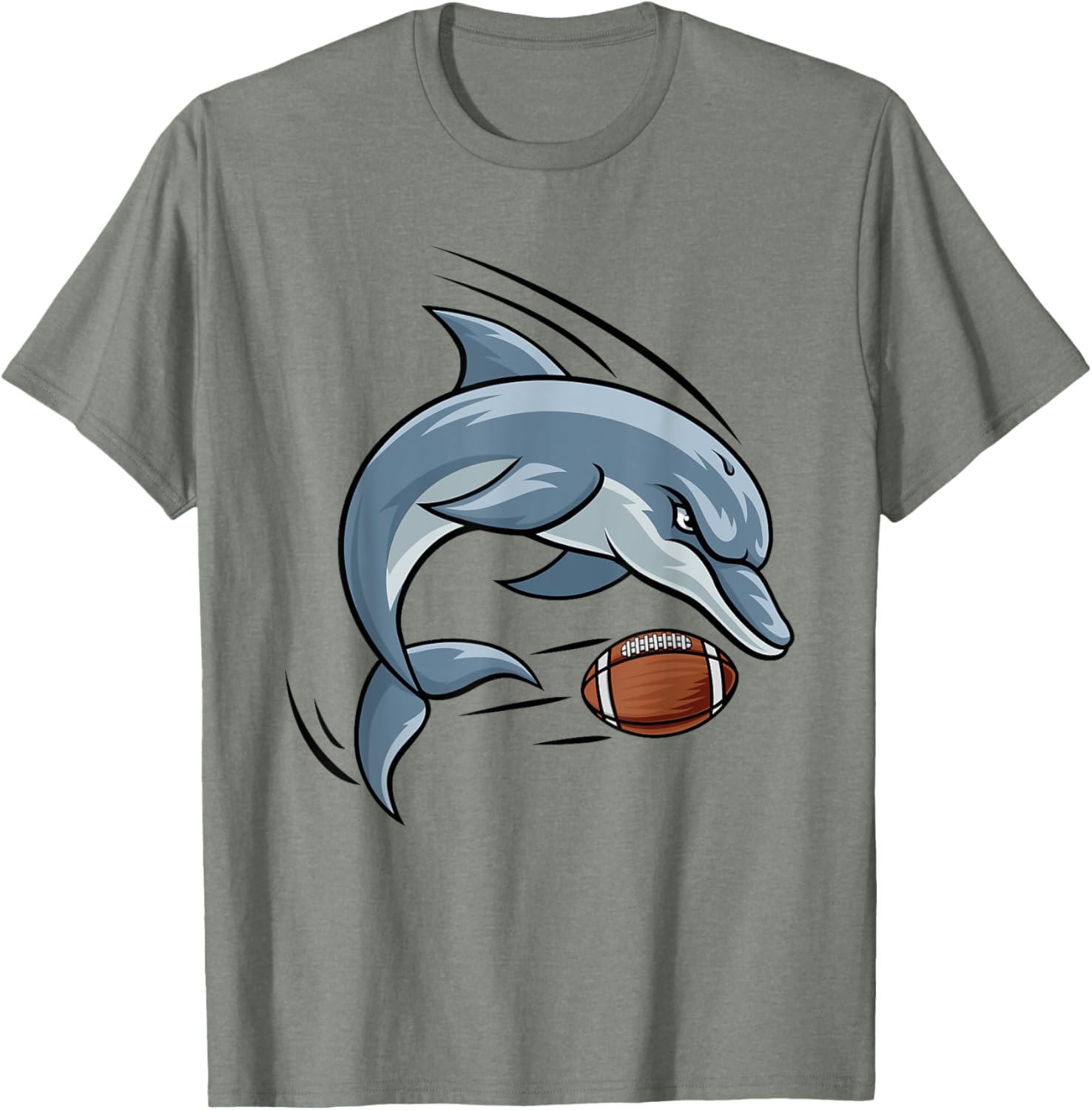 Dolphin Cartoon Character Football T-Shirt for Fun and Sporty Style - 15