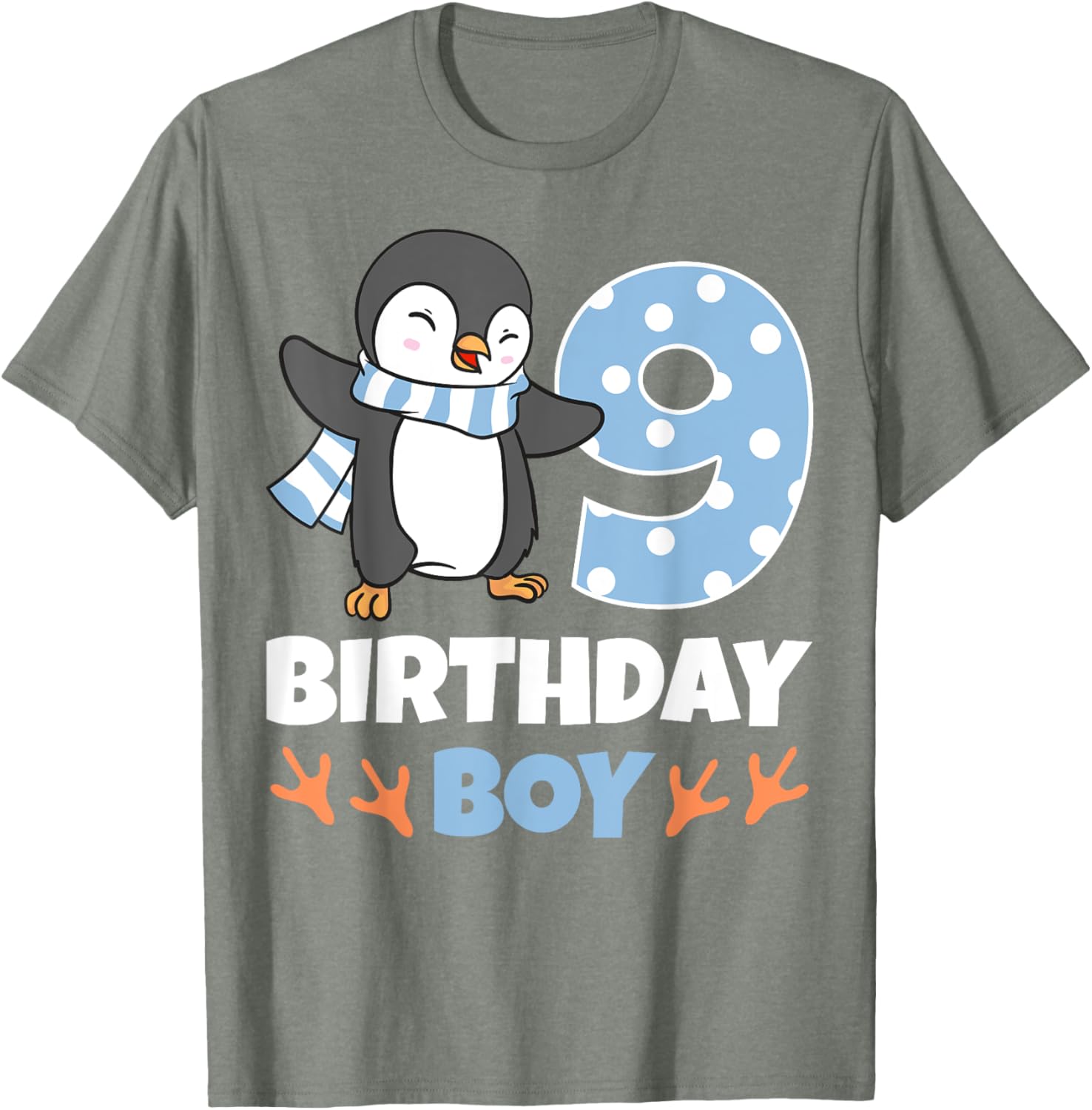Penguin 9th Birthday Winter Theme T-Shirt for Boys Fun Celebration - 9