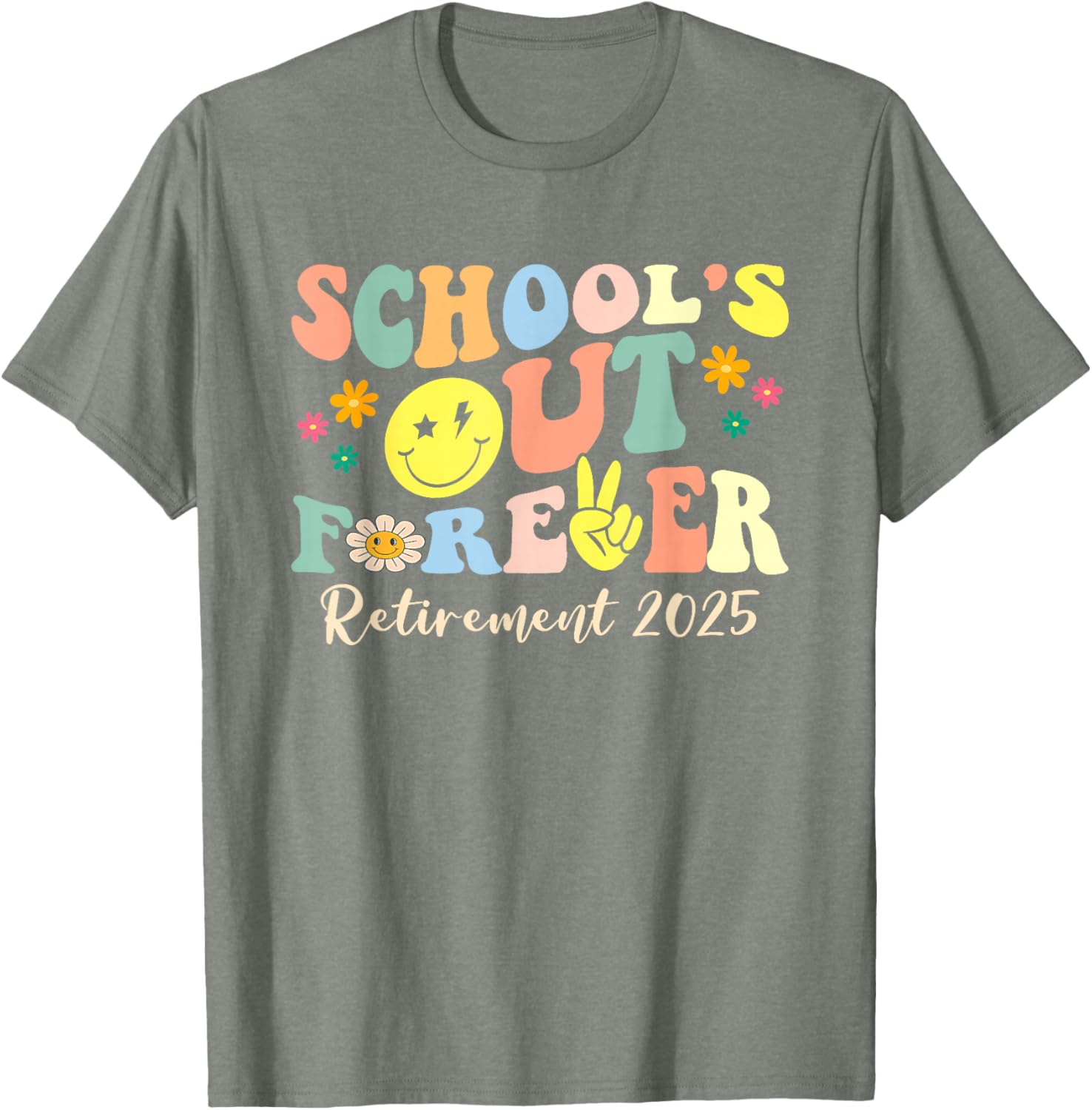 Retired Teacher T-Shirt School's Out Forever Gift for Retirement 2025 - 9