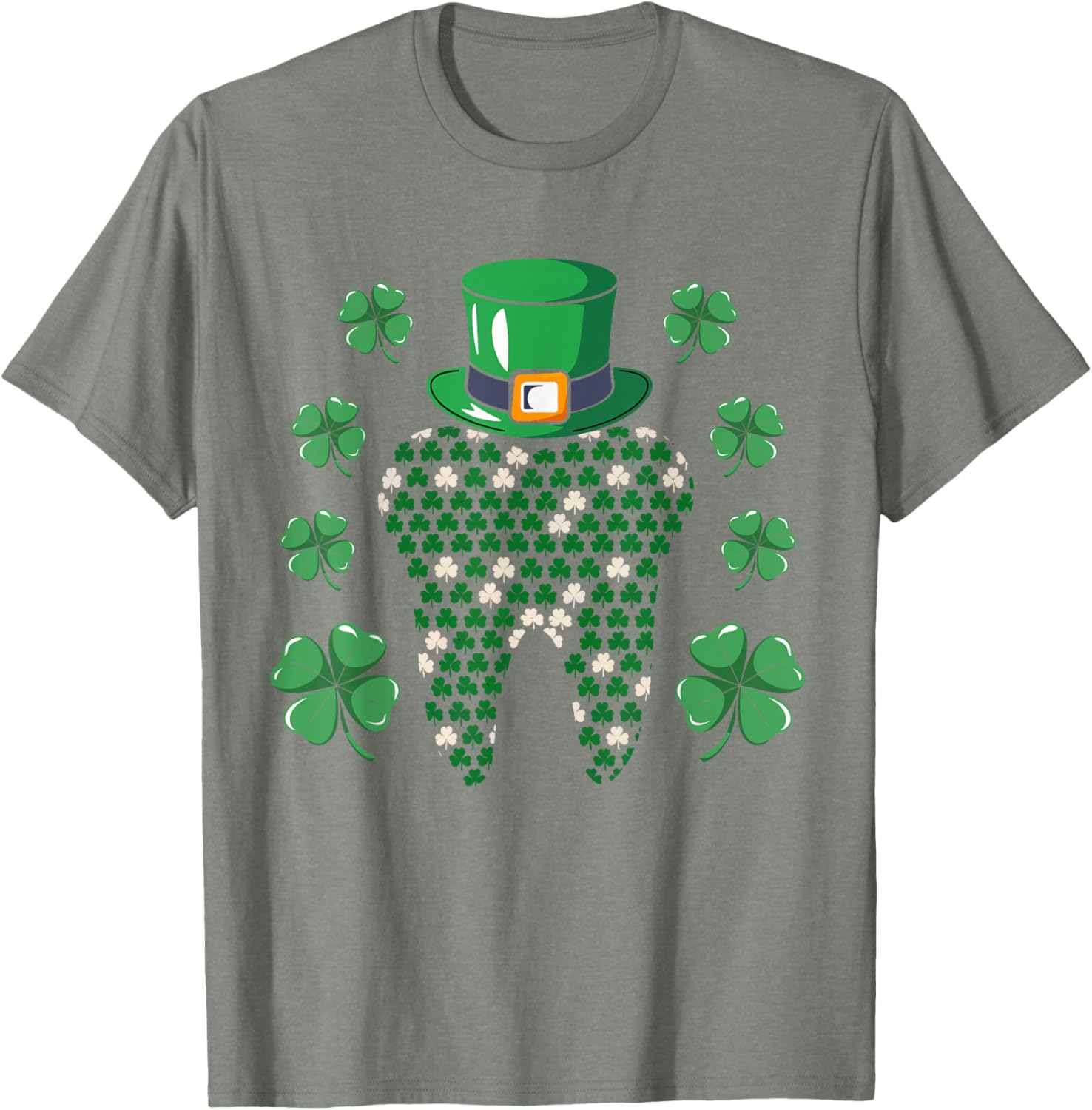 Tooth Leprechaun Hat St Patrick's Day Dentist T-Shirt for Men - 1