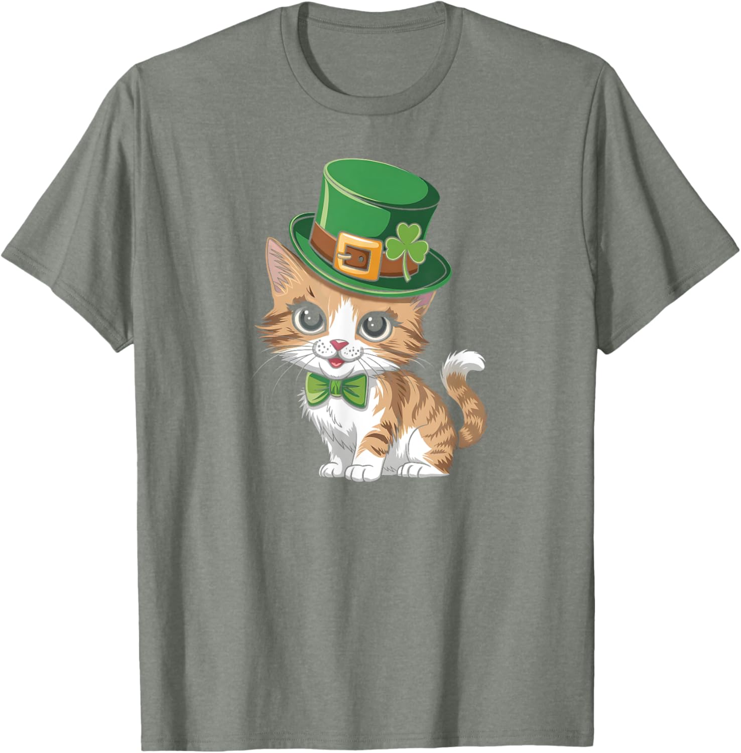 Lucky Shamrock Cat St Patricks Day T-Shirt for Women Girls and Toddlers - 15