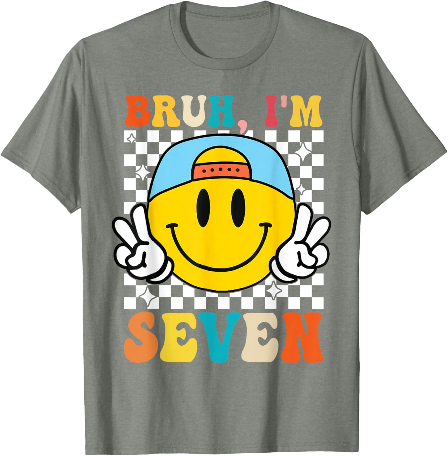 Groovy 7th Birthday T-Shirt for Boys and Girls - Fun 7 Year Old Apparel - 16