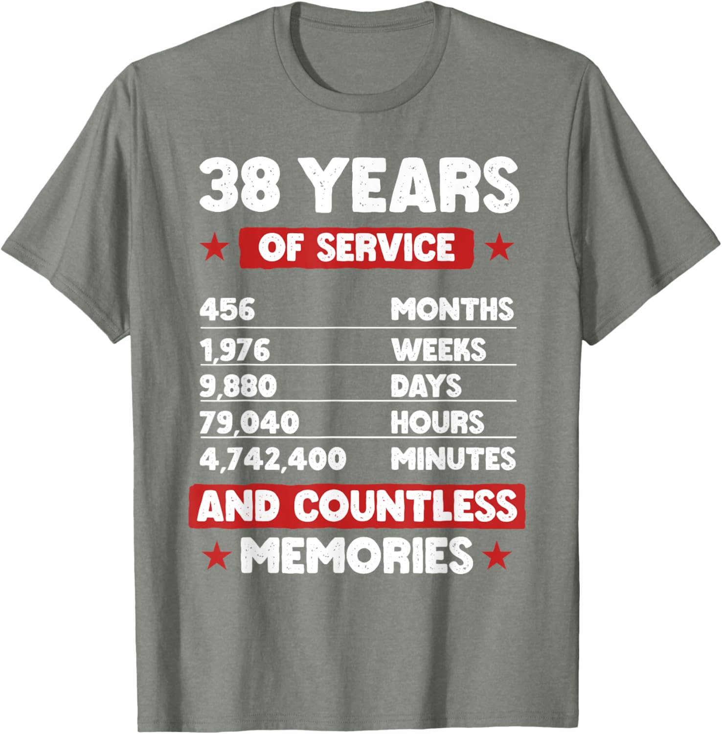 38 Years of Service Retirement T-Shirt for Men and Women Gift Idea - 14