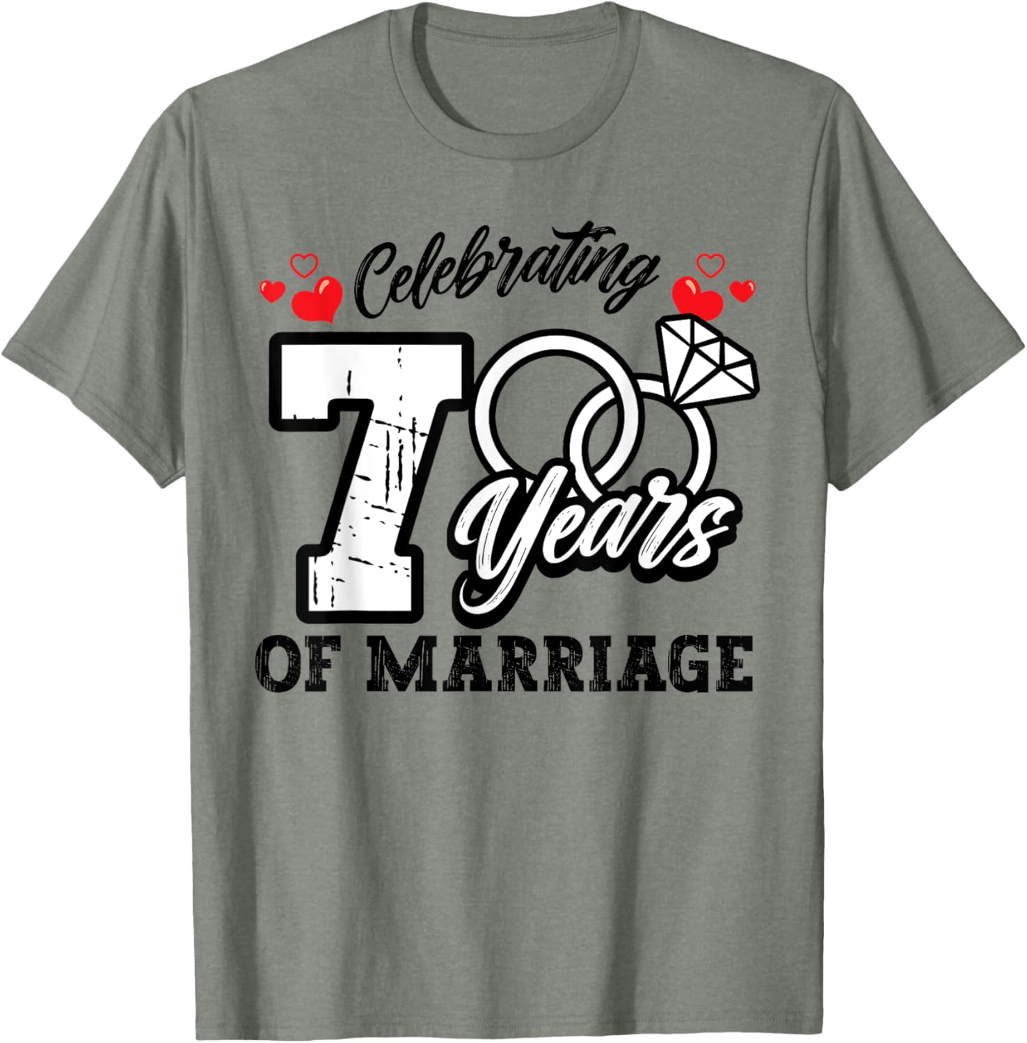 7th Wedding Anniversary Matching T-Shirt for Couples Celebrating Love - 16