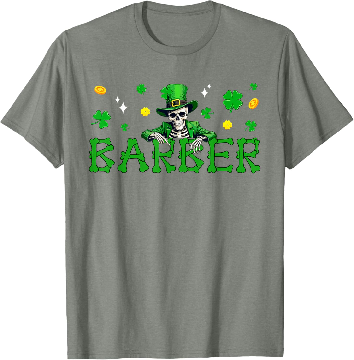 St. Patrick's Day Skeleton Shamrock T-Shirt for Irish Job Fans - 6
