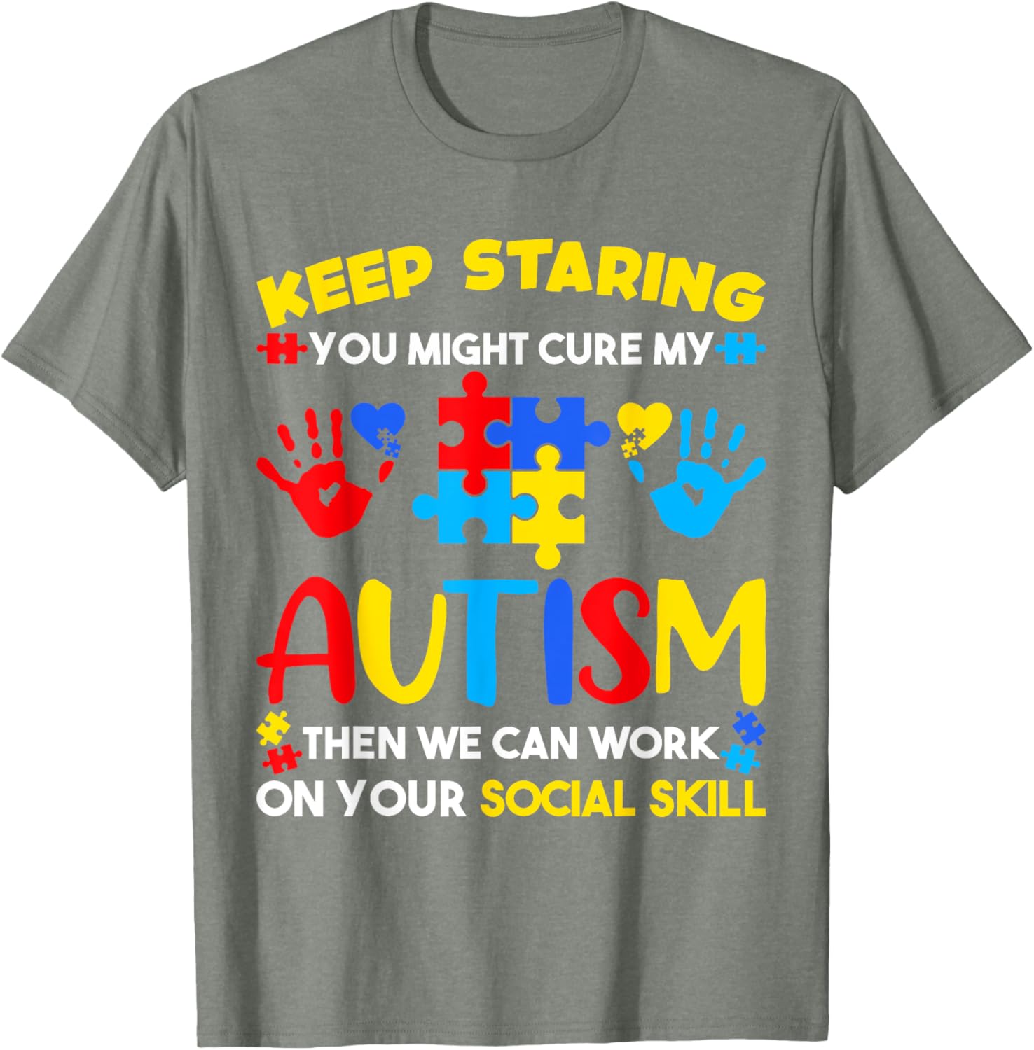 Keep Staring You Might Cure My Autism Awareness Kids T-Shirt for Positive Vibes - 9