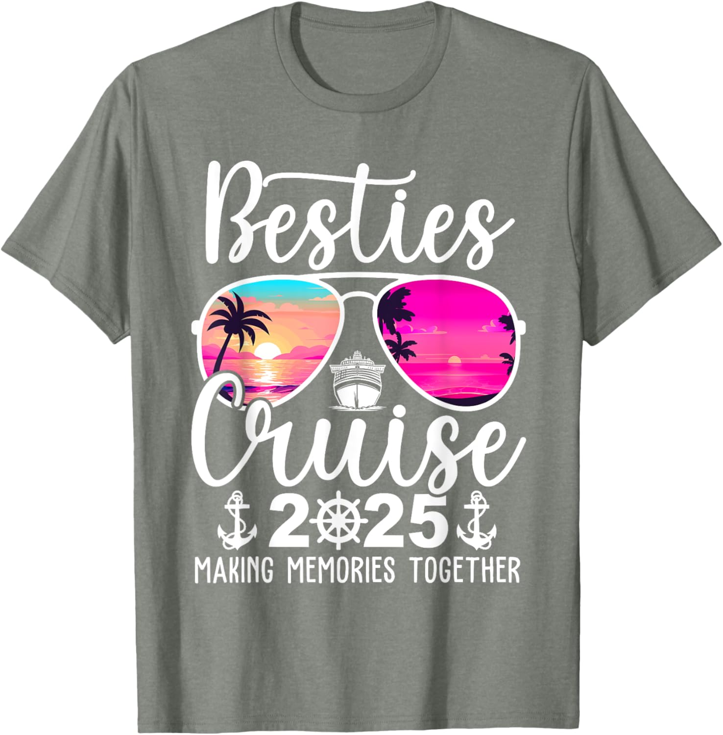 Besties Cruise 2025 Summer Vacation T-Shirt for Fun Travel Memories - 3