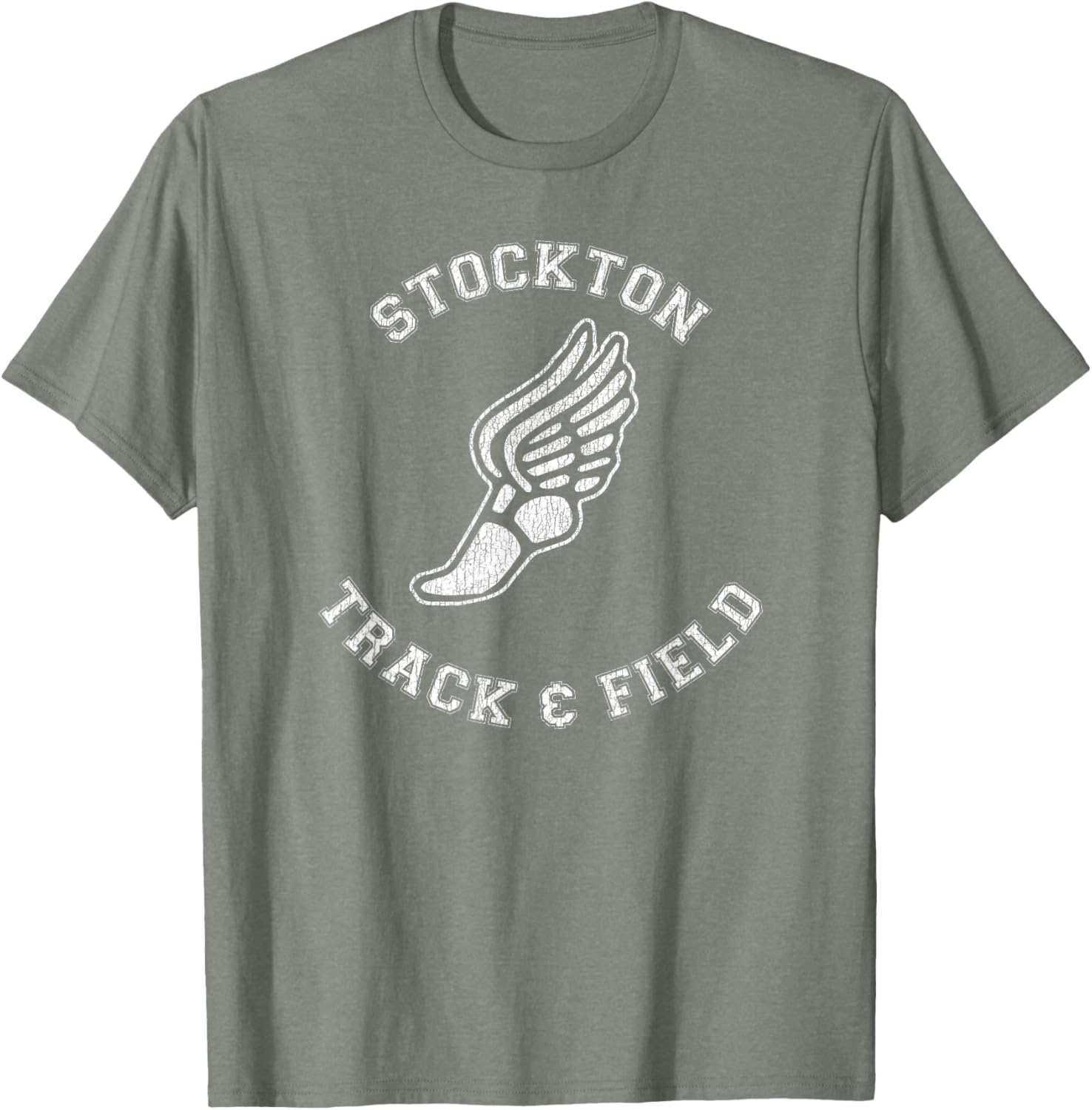 Stockton Track & Field Retro 80s Distressed T-Shirt for Casual Style - 3