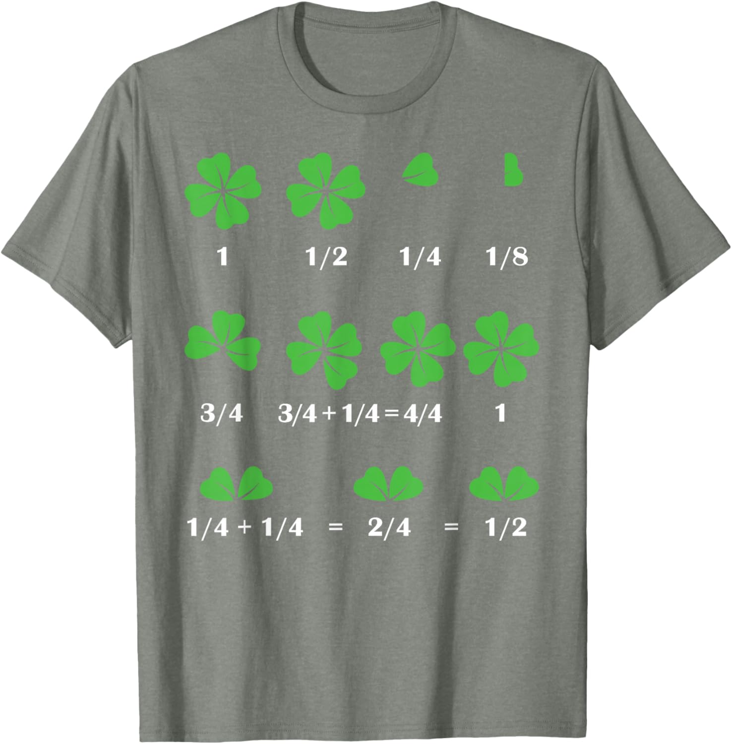 Funny Shamrock Fraction T-Shirt for St Patrick's Day Fun for Kids - 28
