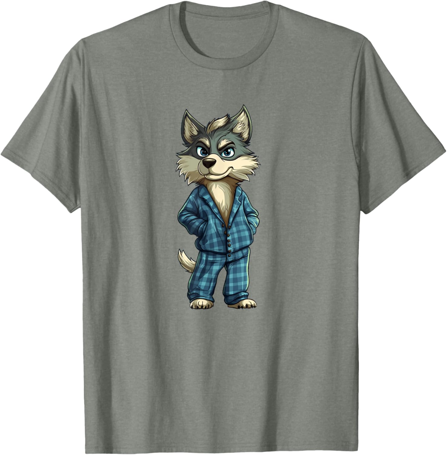 Funny Dreamy Wolf Pajama T-Shirt for Sleepy Boys and Girls - 17