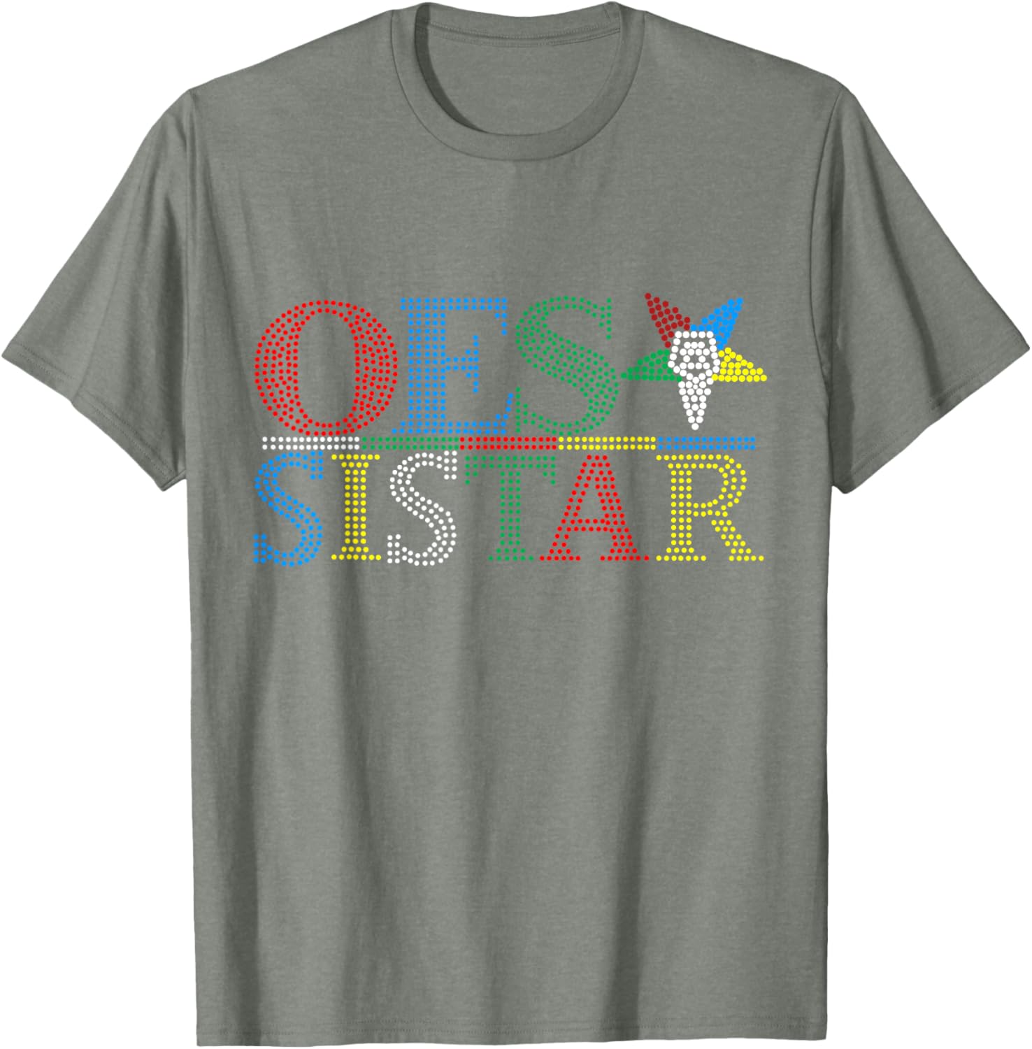 OES Sistar Dot Print Design Order of the Eastern Star Sisters T-Shirt - 9