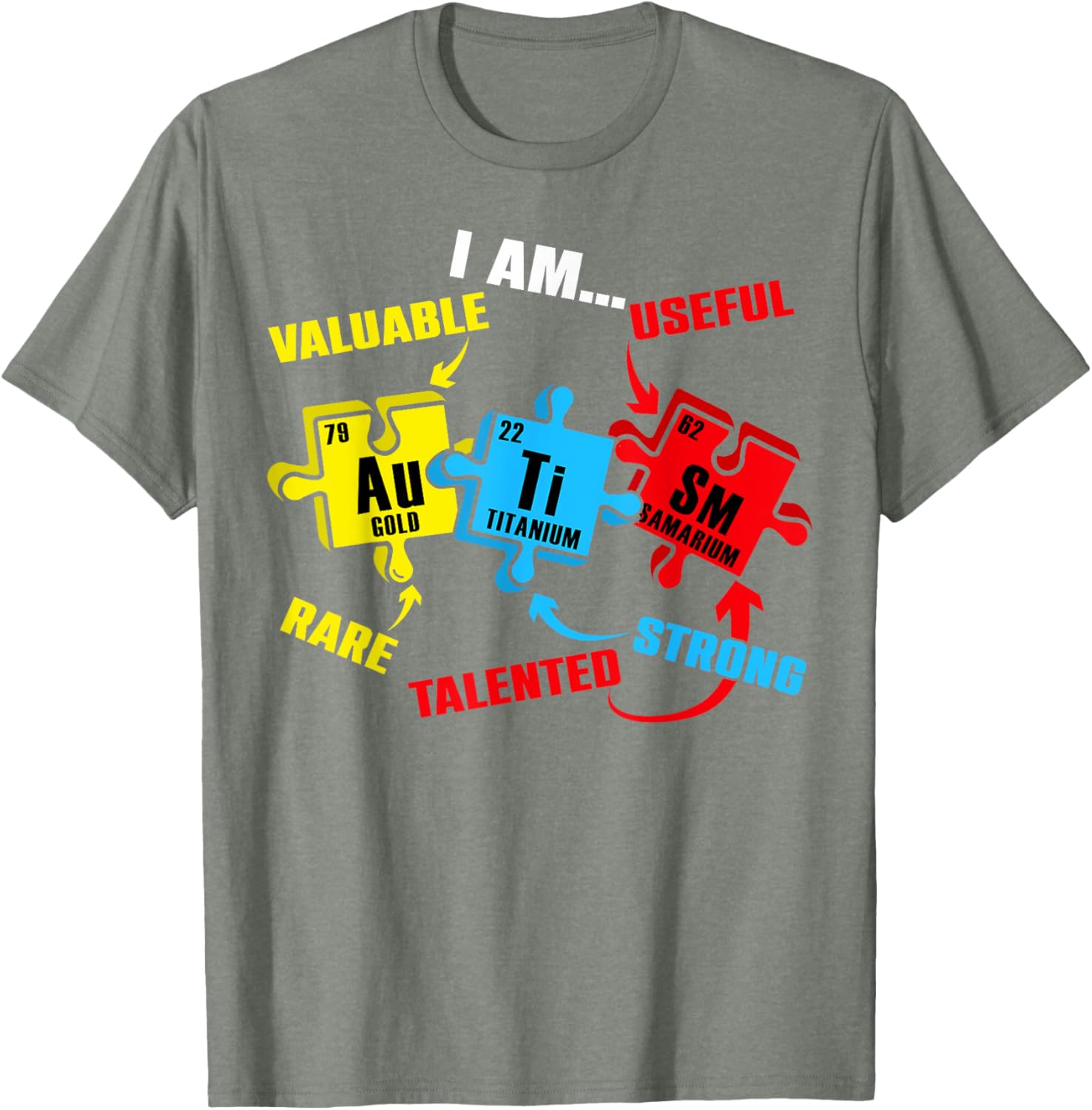 Chemistry Elements Periodic Table Puzzle T-Shirt for Autism Awareness - 9