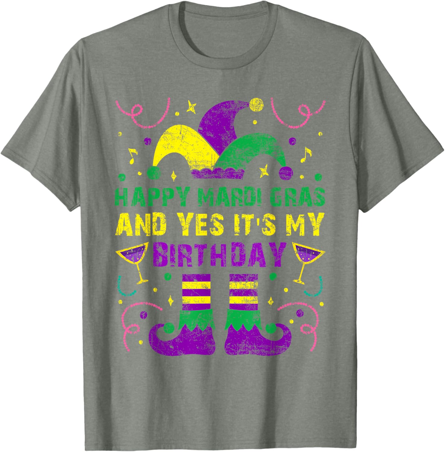 Happy Mardi Gras Birthday T-Shirt for Men Women Kids Party Fun - 14