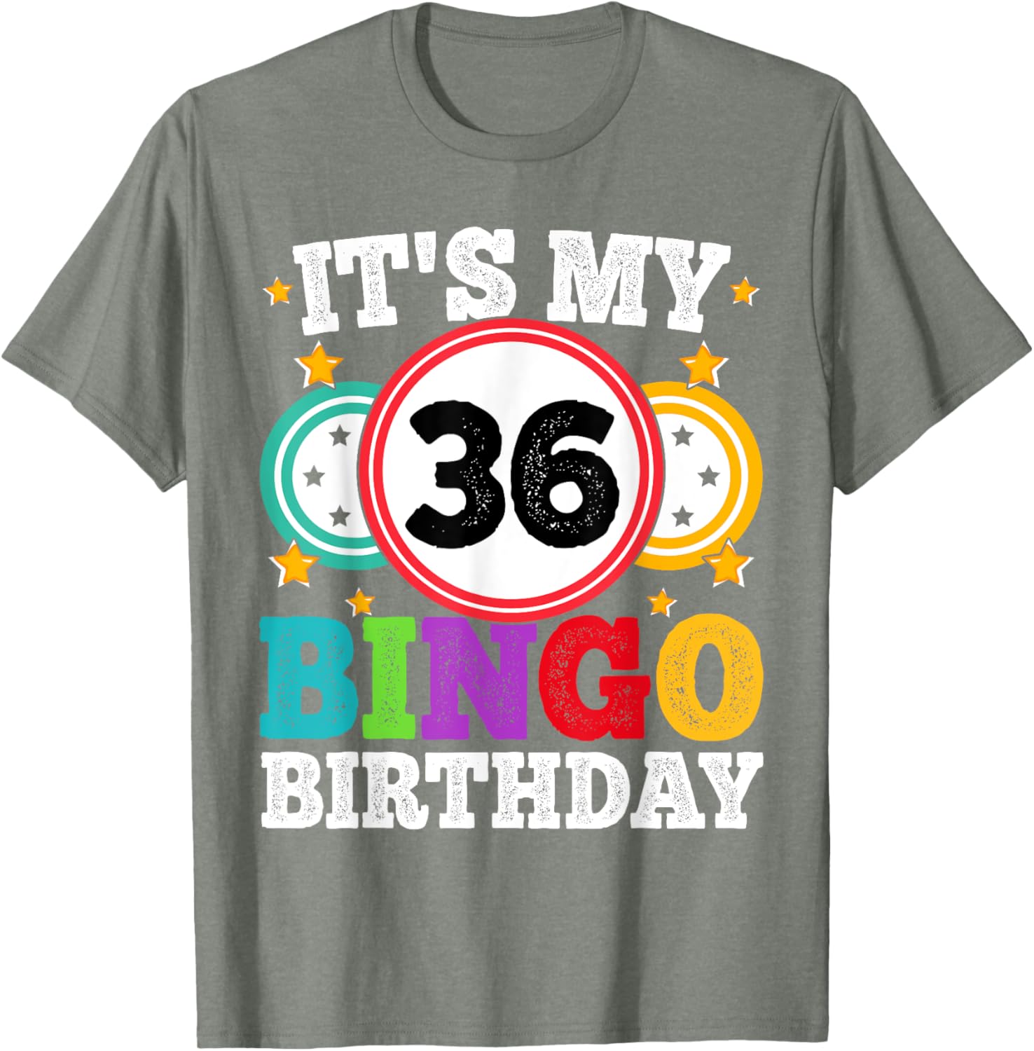 Funny 36th Birthday Bingo T-Shirt for Men and Women - Celebrate in Style - 12