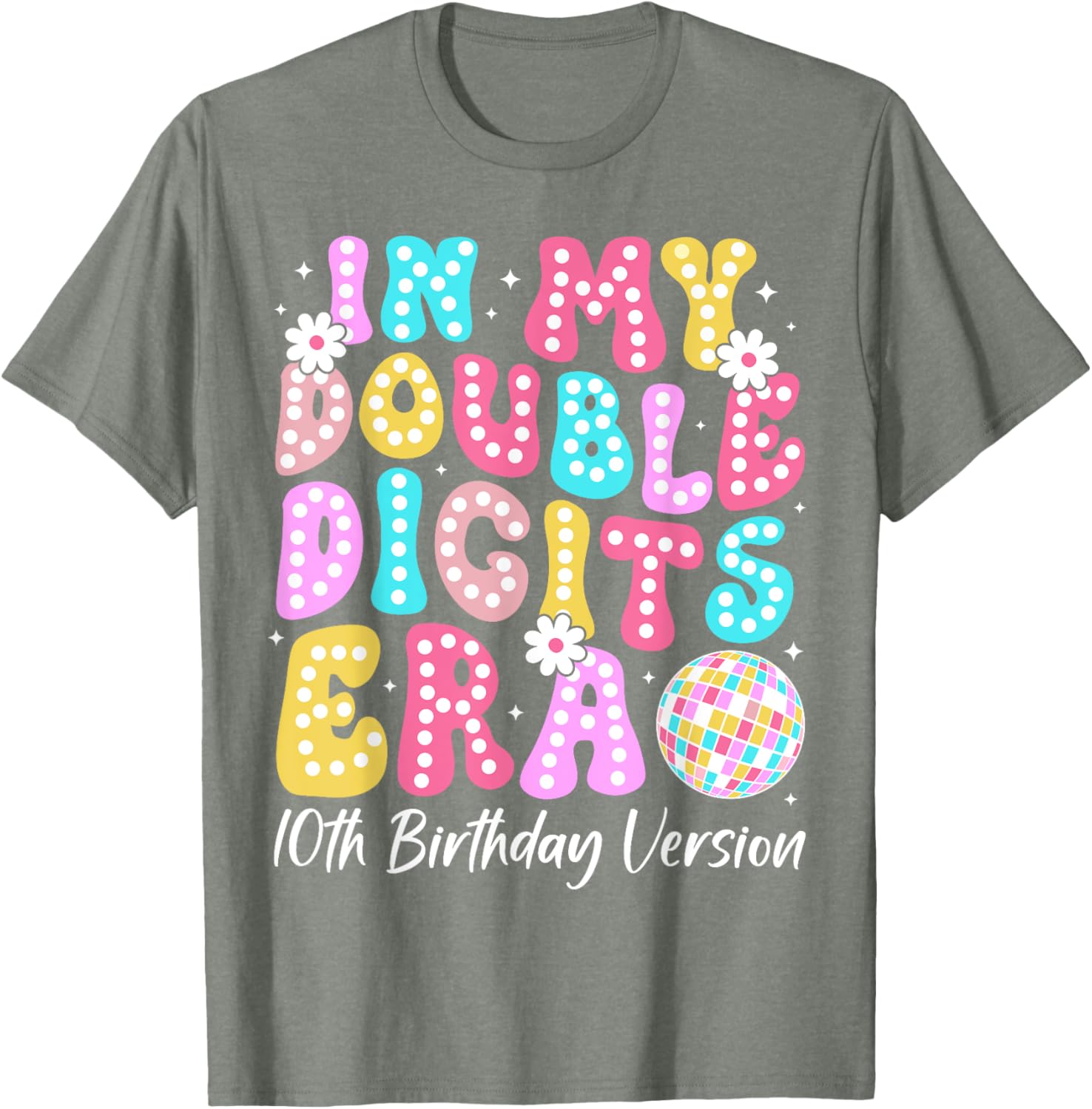 Retro 10th Birthday Girls T-Shirt In My Double Digits Era Design - 8