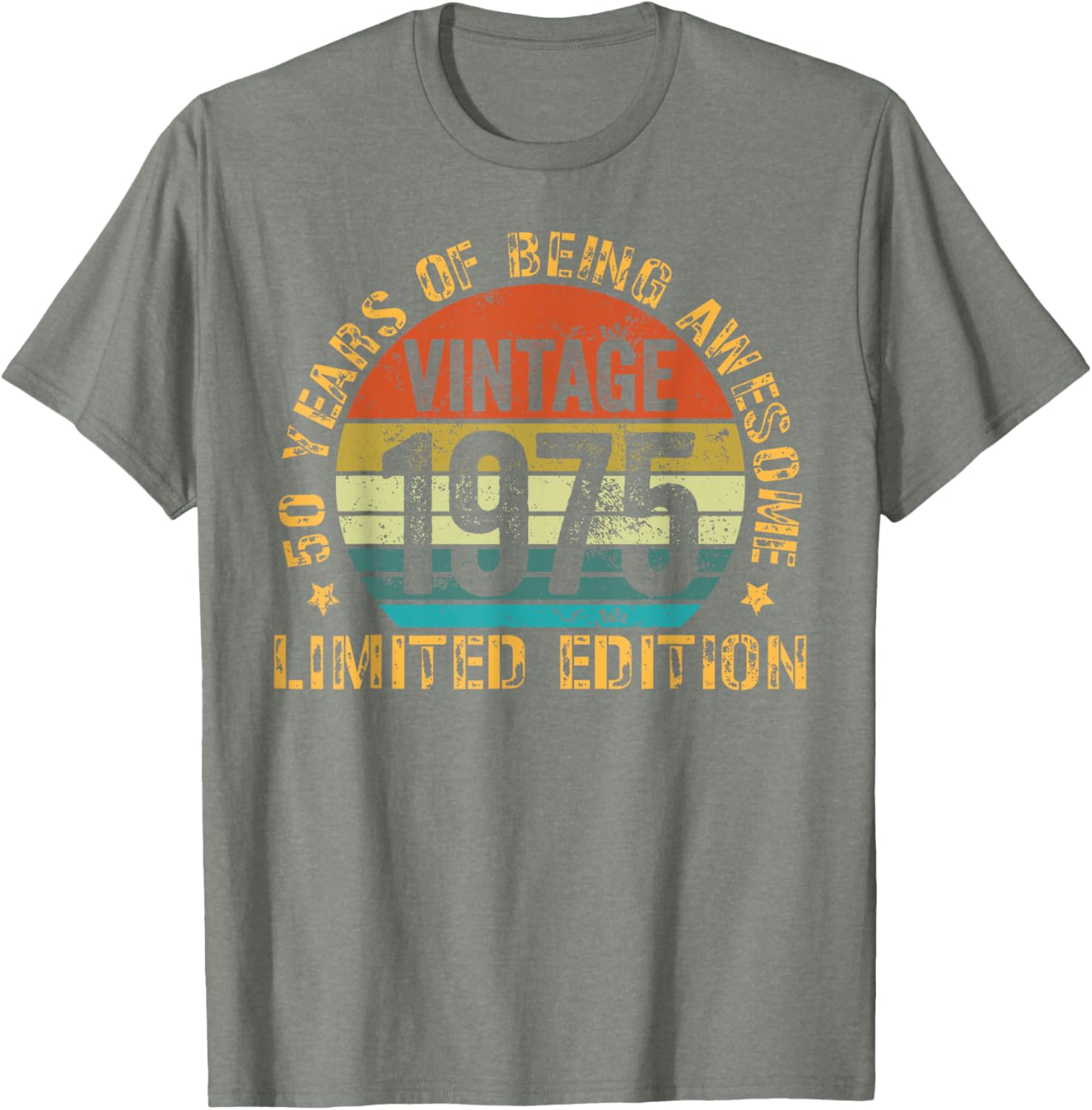 Vintage 50th Birthday T-Shirt for Men Born in 1975 - Celebrate 50 Years - 2