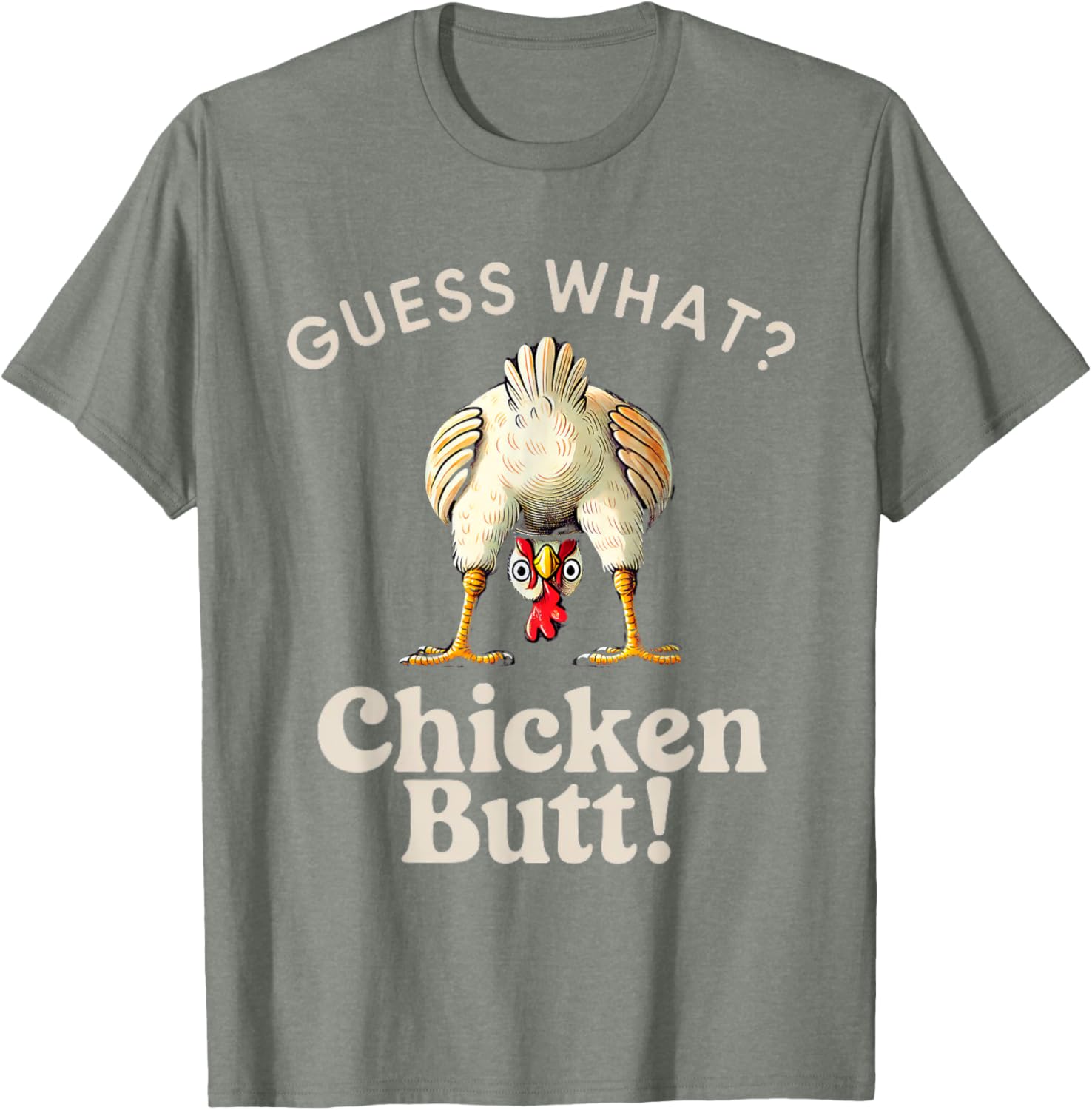 Funny Guess What Chicken Butt T-Shirt for Chicken Lovers and Kids - 2
