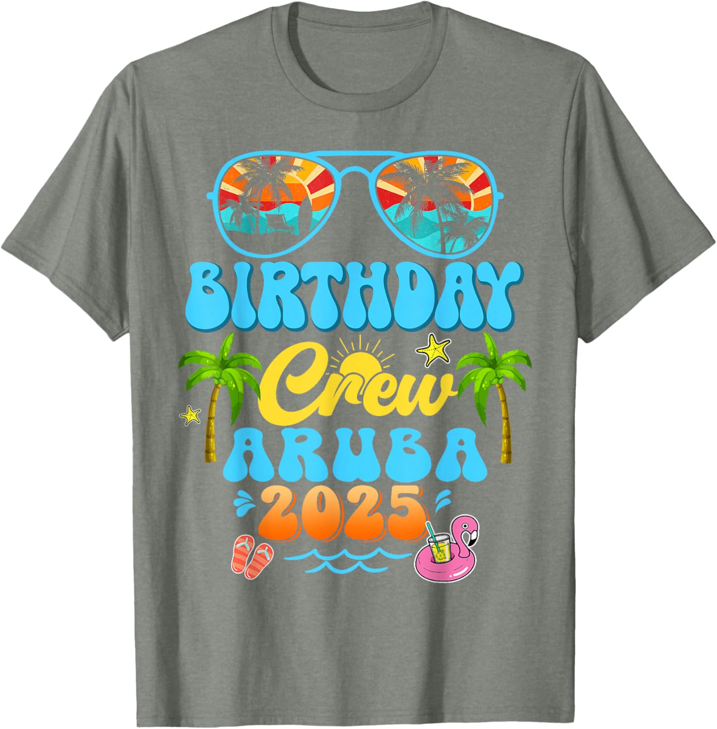 Aruba Birthday Crew Vacation Cruise 2025 Summer Group Trip T-Shirt - 16