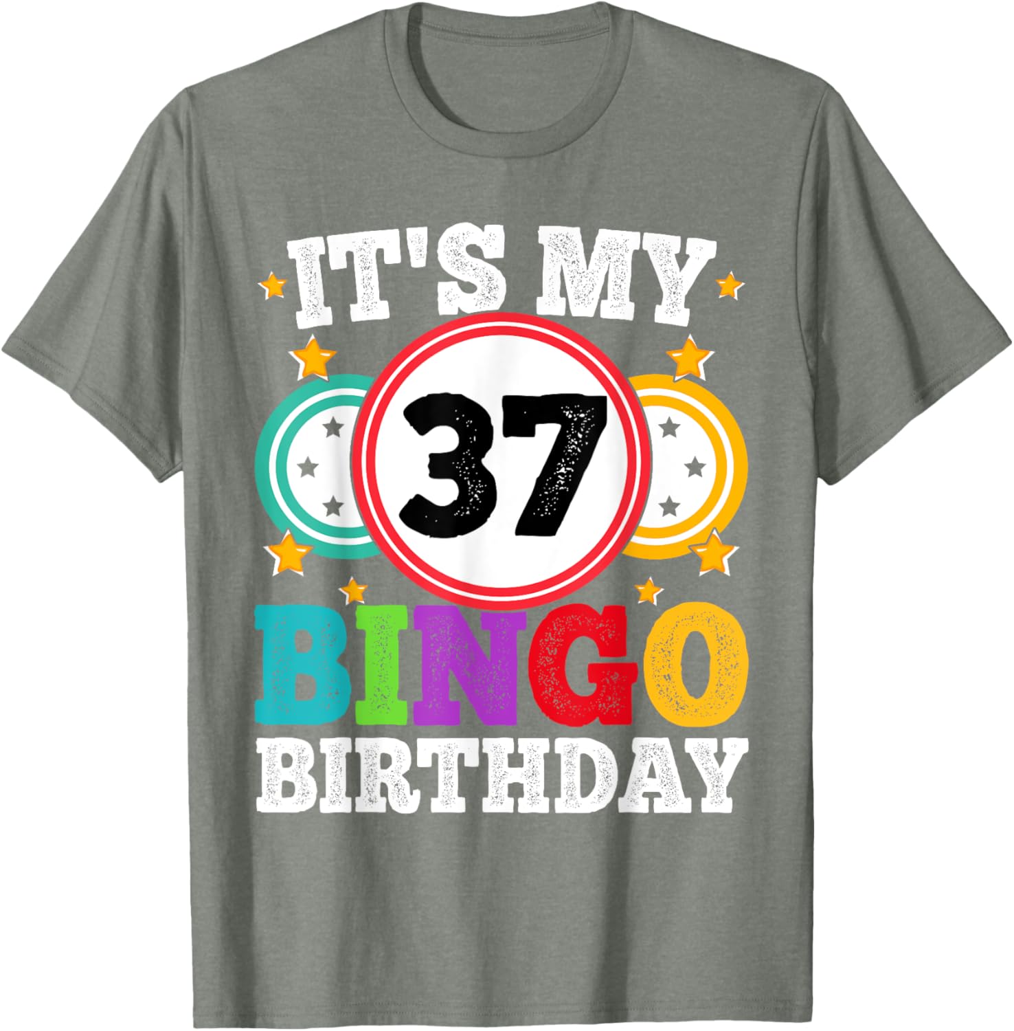 Funny Bingo 37th Birthday T-Shirt for Men and Women - Celebrate in Style - 21