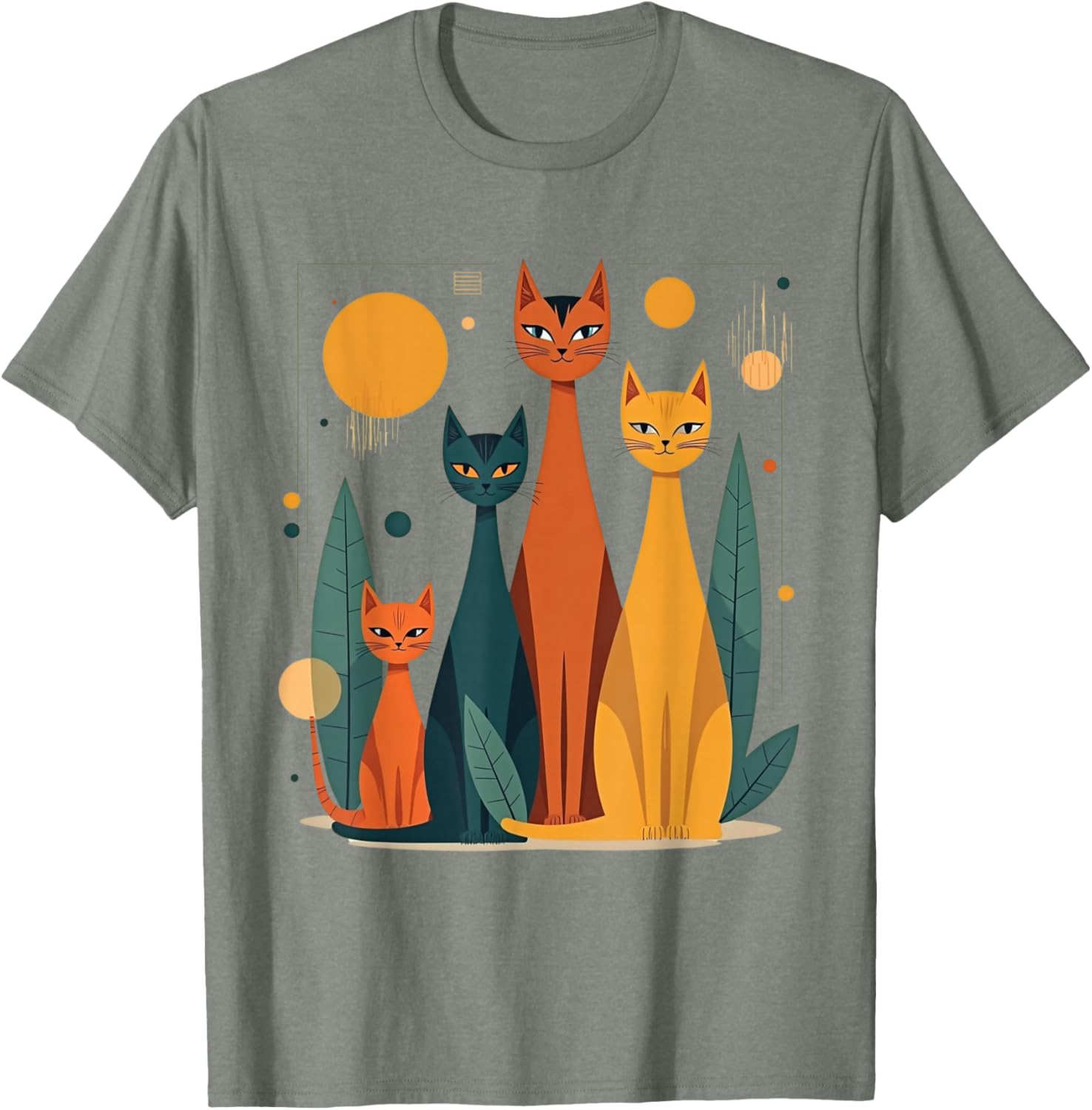 Vintage Retro Mid-Century Modern Cats T-Shirt in 50s 60s Style - 22