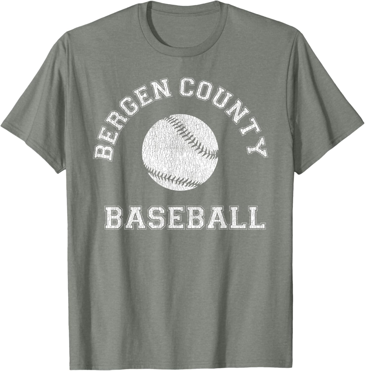 Bergen County Baseball Distressed Retro Classic T-Shirt for Fans - 10