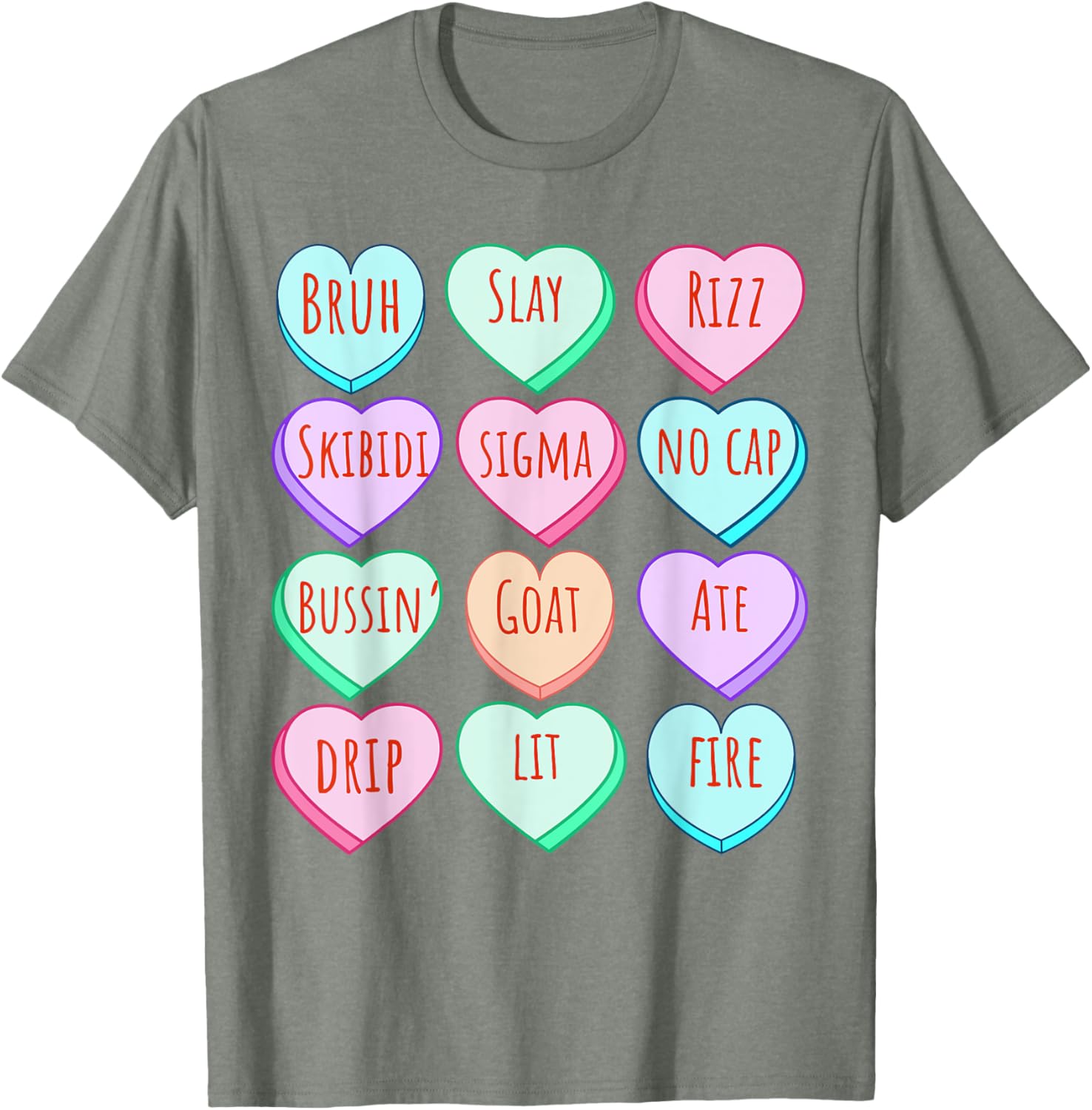 Candy Heart Slang T-Shirt for Valentine's Day Fun at School - 15