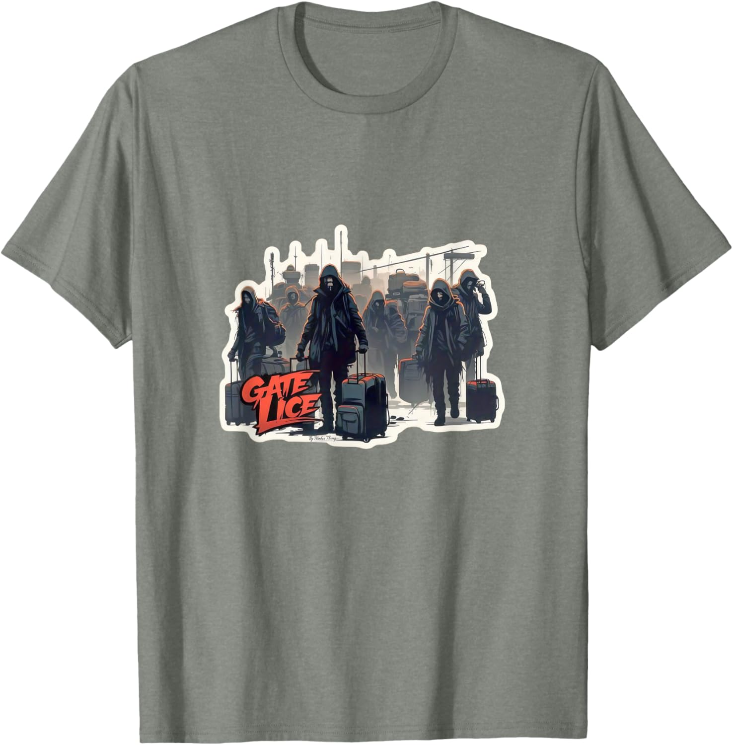 Funny Zombie Apocalypse T-Shirt for Airport Lovers and Lice Crowds - 3