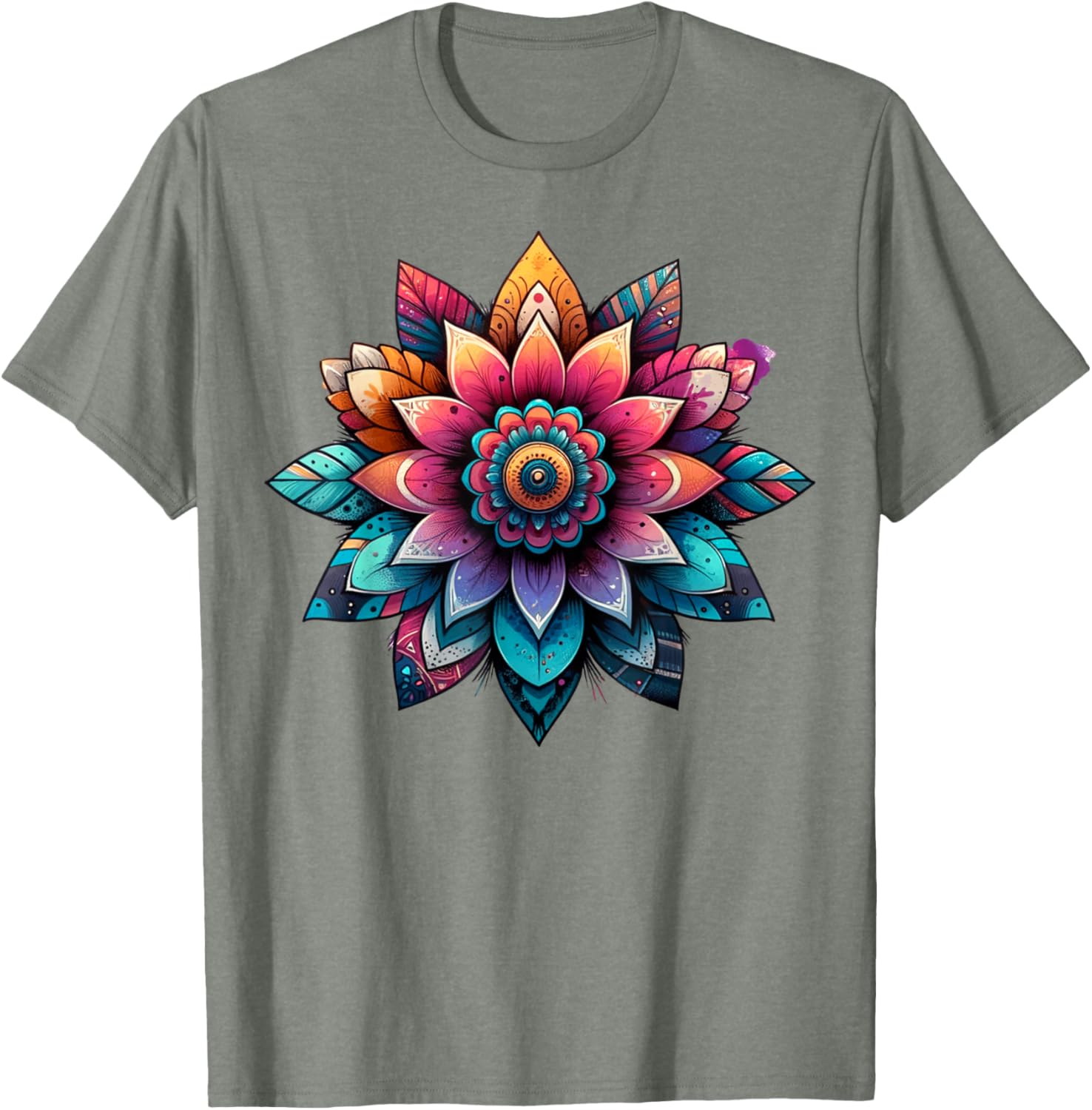 Women's Vintage Mandala Graphic T-Shirt for Summer Vacation Fun - 4