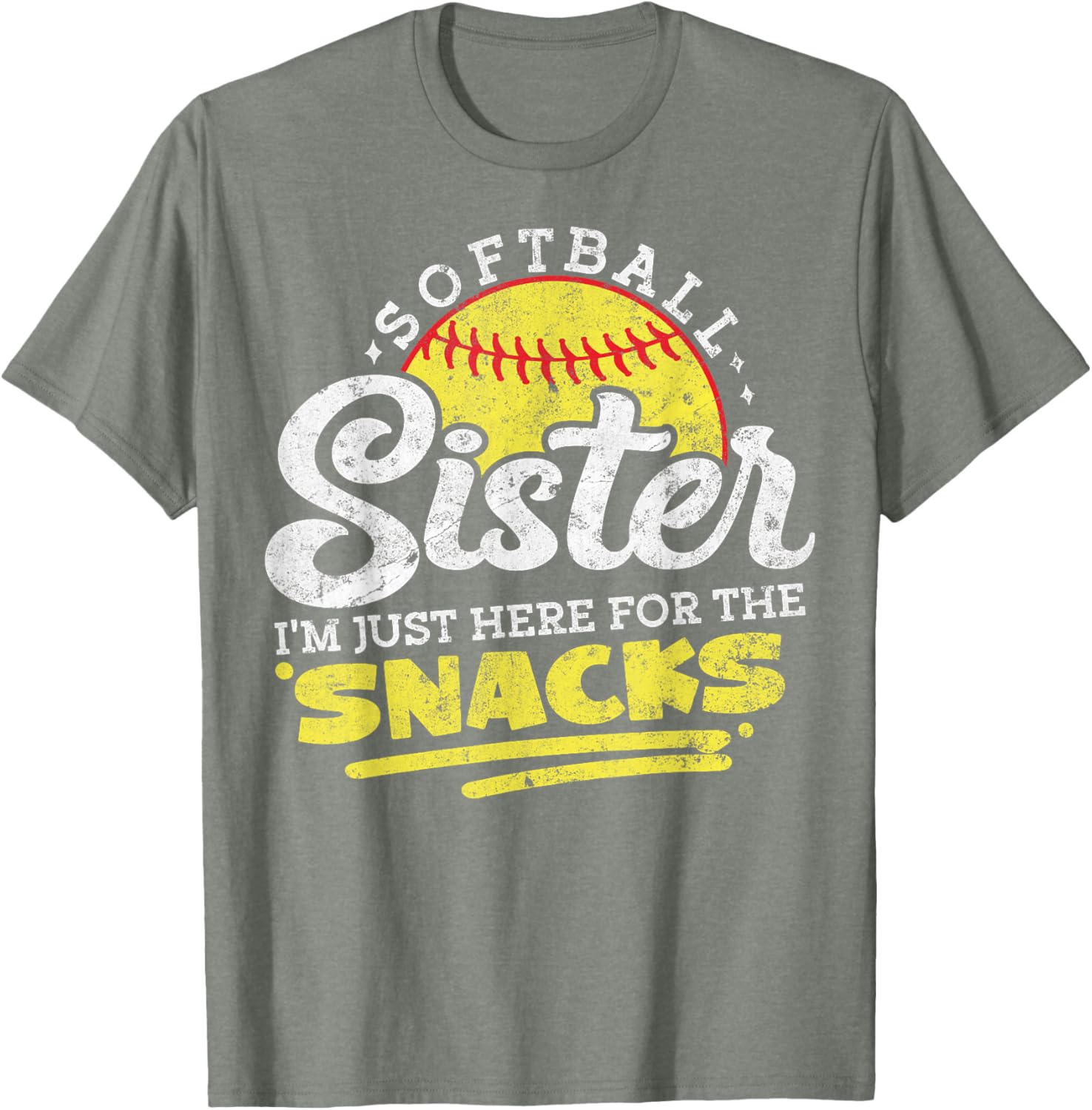 Softball Sister Funny Snack Lover Retro T-Shirt for Game Days - 13