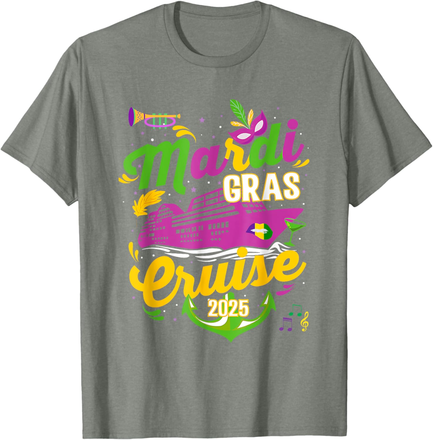 Mardi Gras Cruise Squad 2025 Family Matching T-Shirts for Fun Adventures - 7