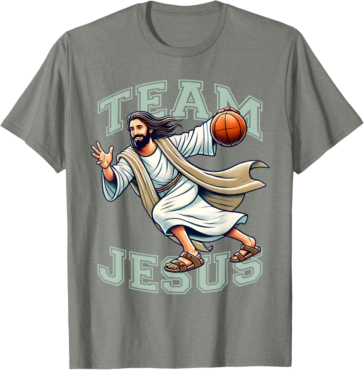 Team Jesus Basketball Tee Christ Playing Basketball T-Shirt for Sports Fans - 19