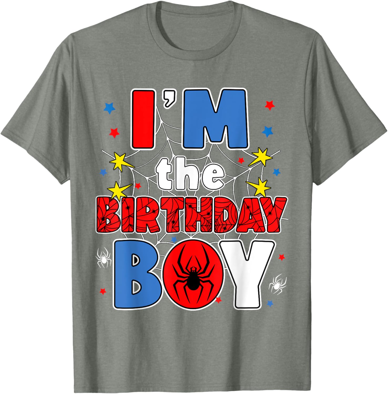 I'm The Birthday Boy Spider Web Family Party T-Shirt for Kids - 19