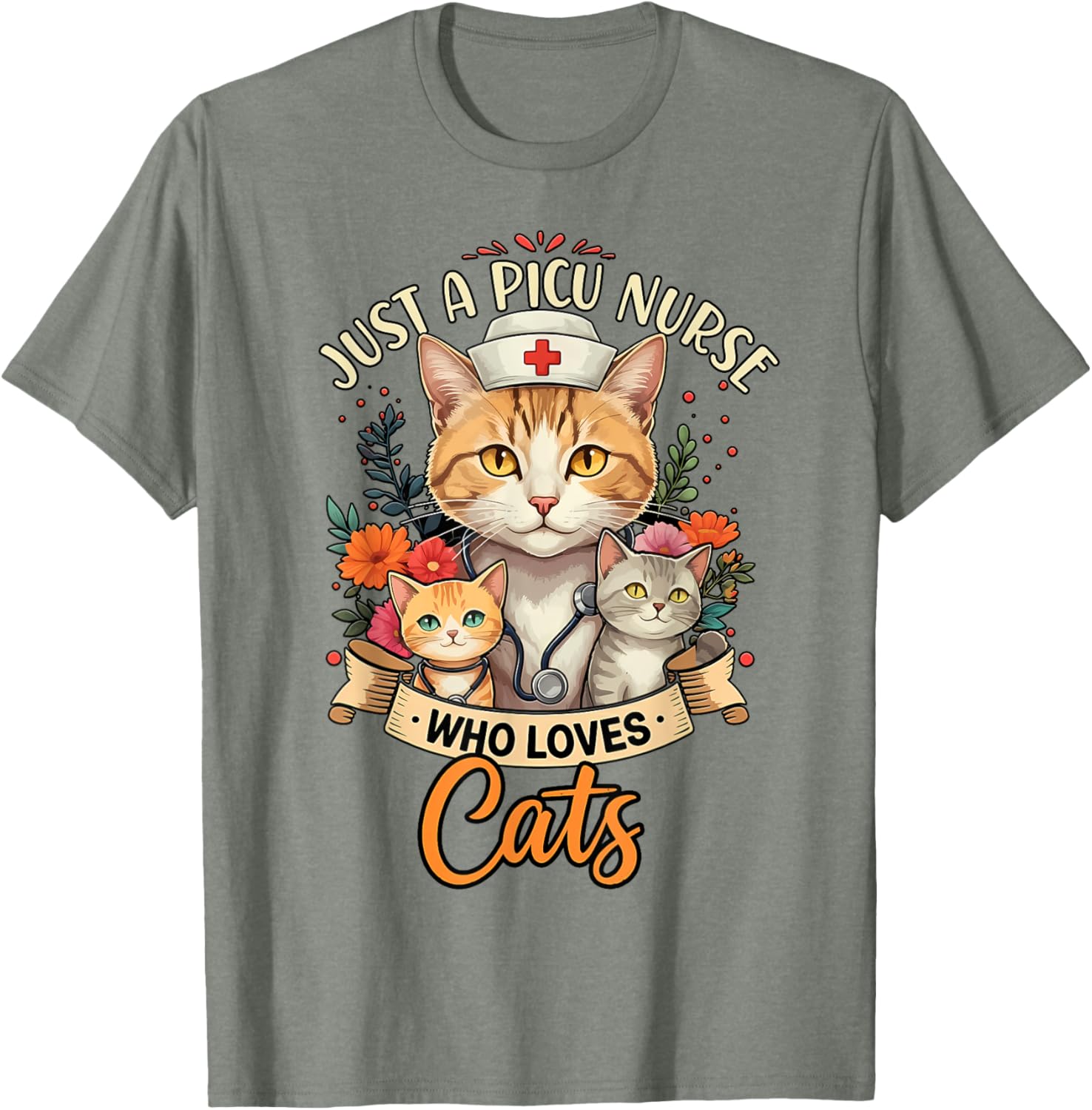 Just A PICU Nurse Who Loves Cats – Cute Pediatric ICU T-Shirt for Cat Lovers - 11