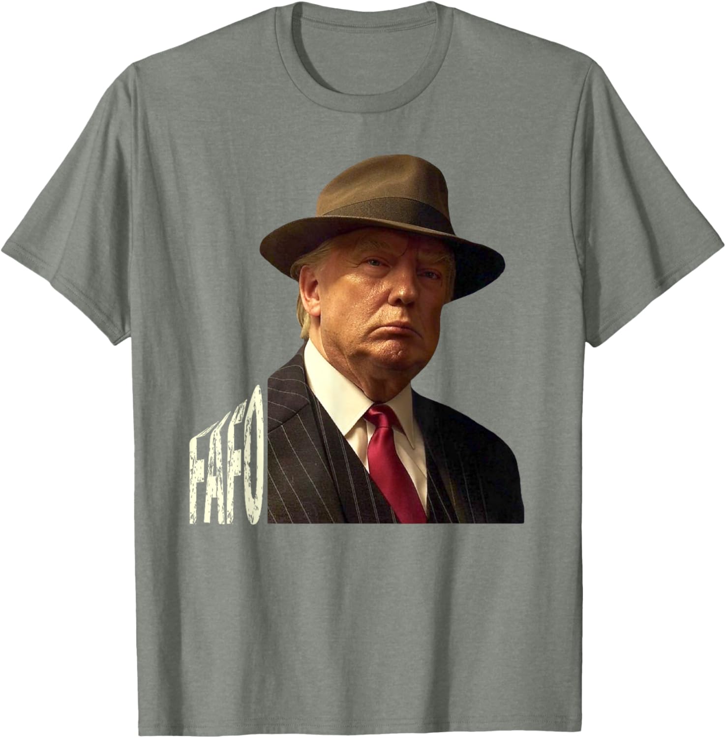 Humorous Trump Fafo Design Unisex Black Crew Neck T-Shirt for Adults - 11