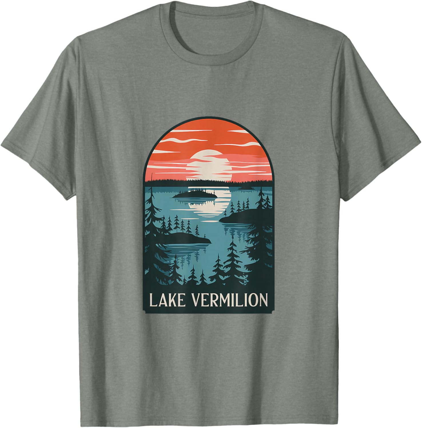 Lake Vermilion Sunset Reflection T-Shirt for Nature Lovers and Adventurers - 24