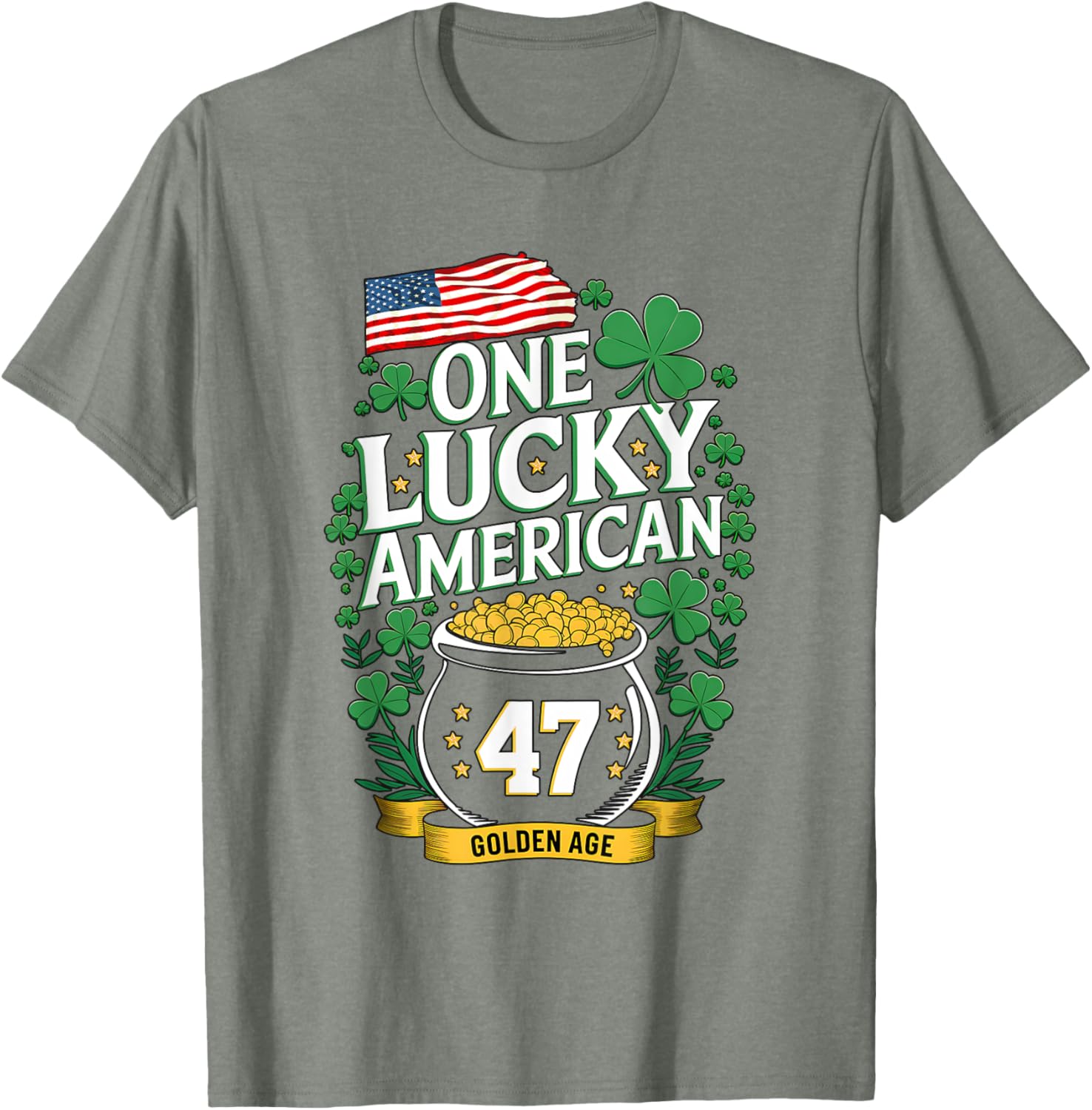One Lucky American Golden Age St. Patrick's Day T-Shirt for All Ages - 6