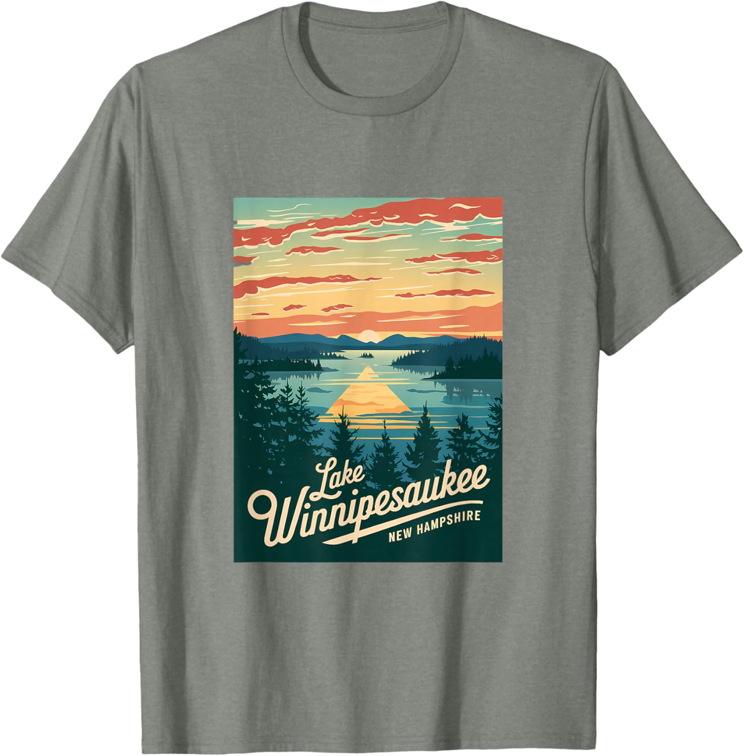 Sunset Beauty T-Shirt Featuring Scenic Lake Winnipesaukee, New Hampshire - 29