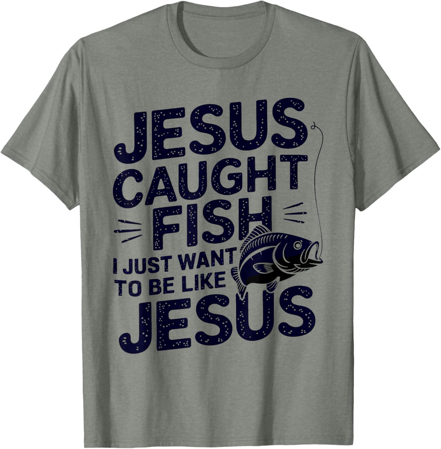 Jesus Caught Fish Fishing T-Shirt for Faithful Anglers and Fishermen - 8