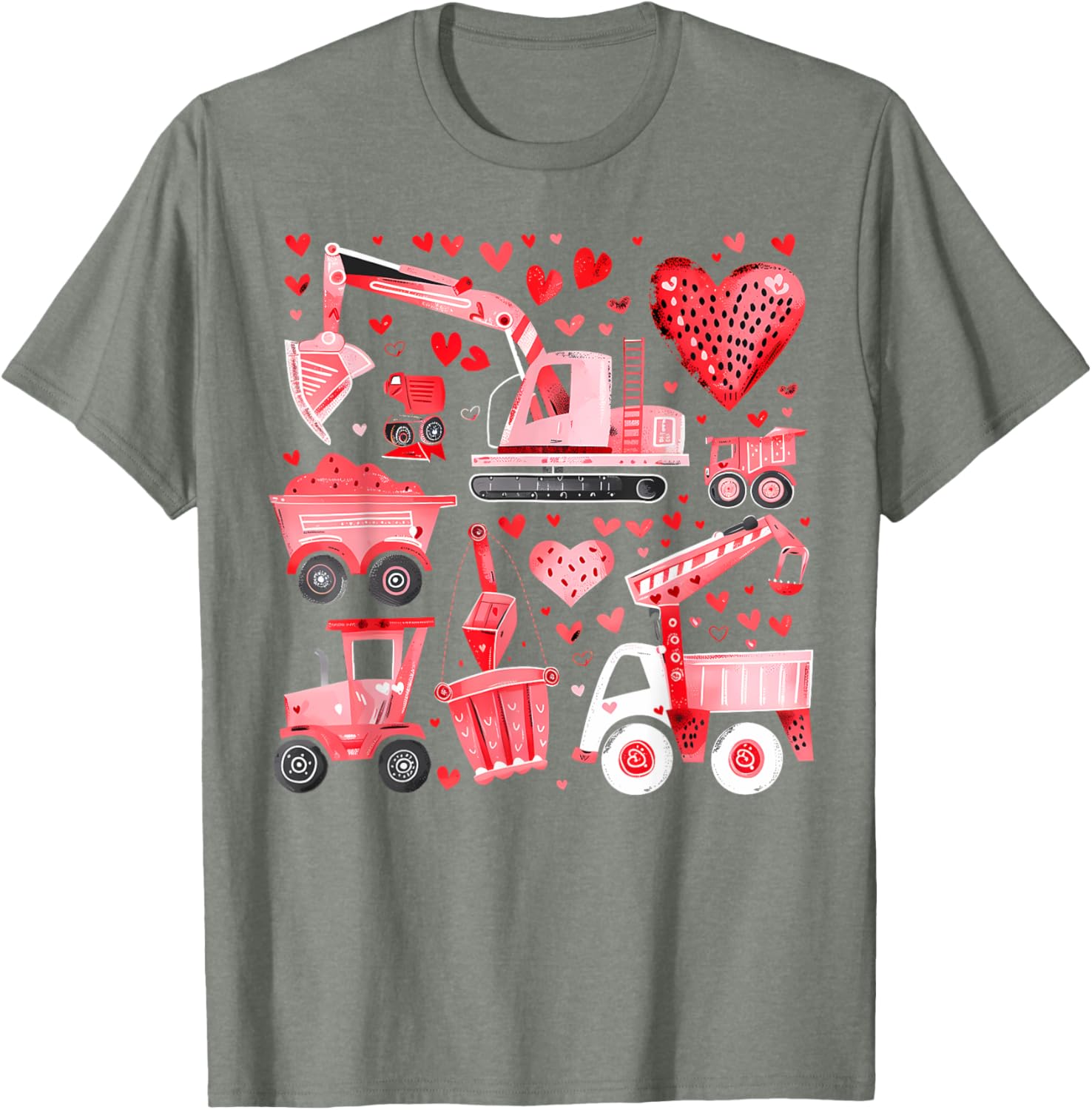 Adorable Valentine's Day Construction Trucks Loads of Love Toddler T-Shirt - 13