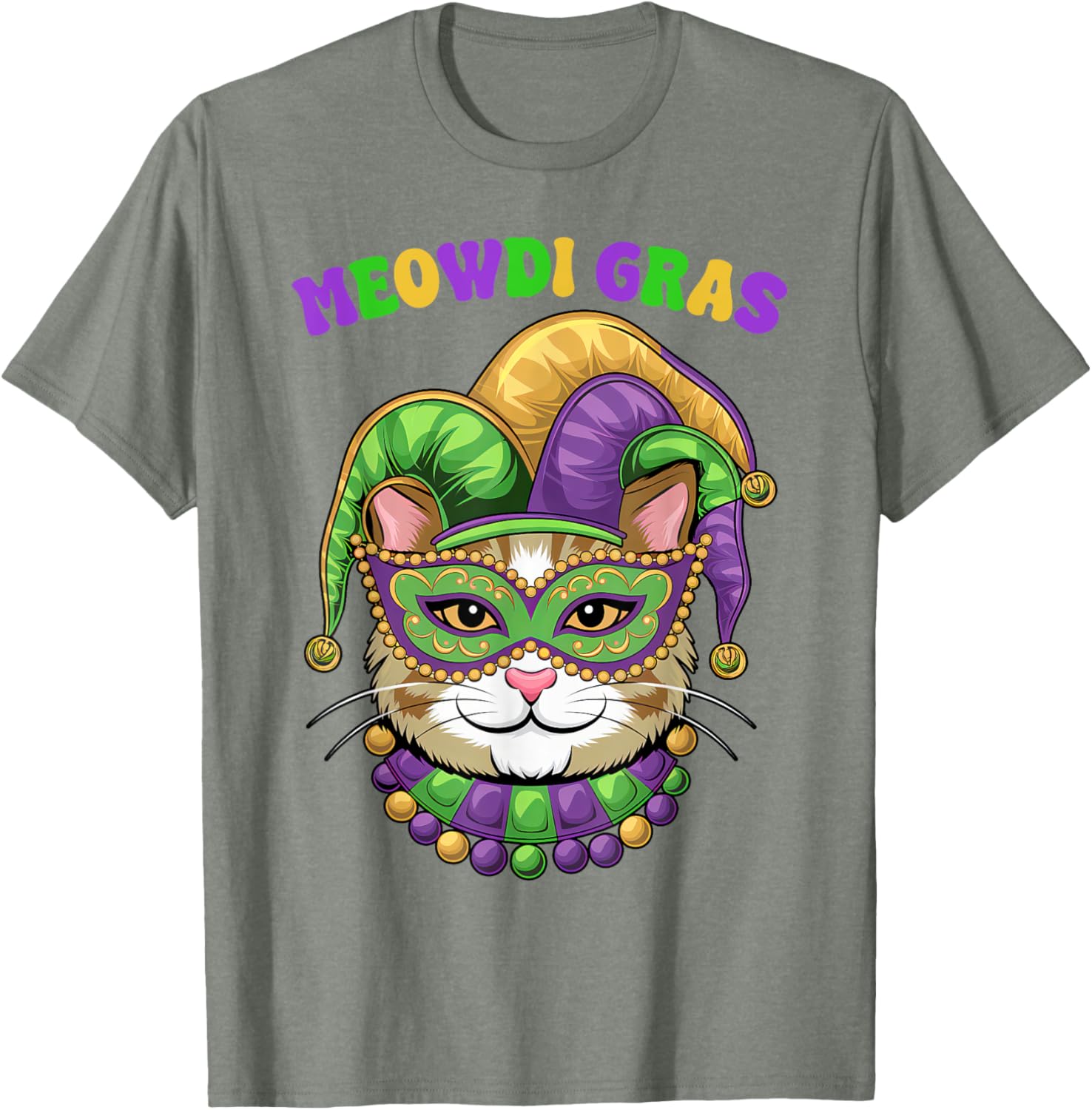 Meowdi Gras Mardi Gras Cat Lover T-Shirt New Orleans Style Fun Apparel - 11