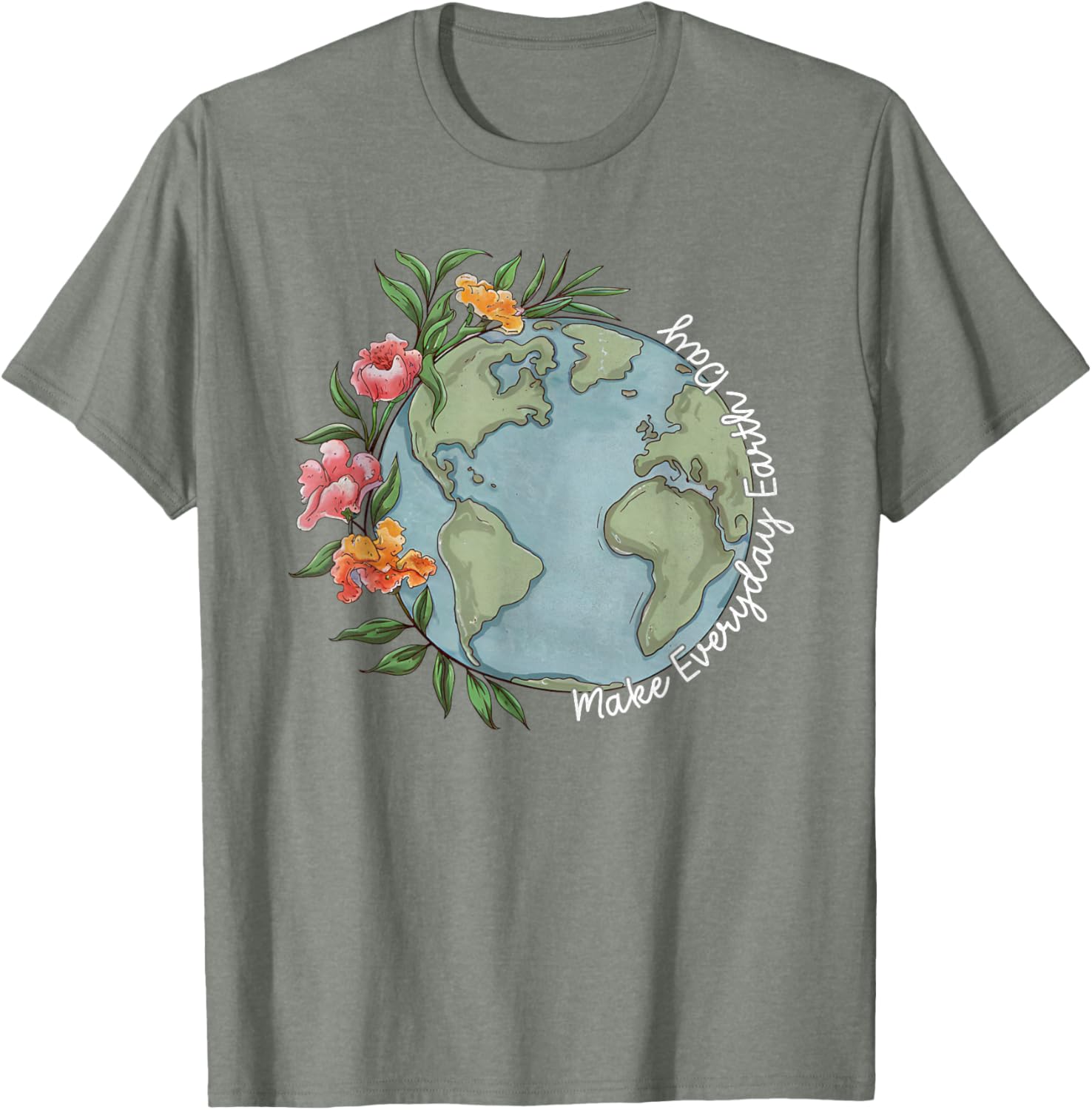 Beautiful Floral Planet T-Shirt for Everyday Earth Day Celebration - 5