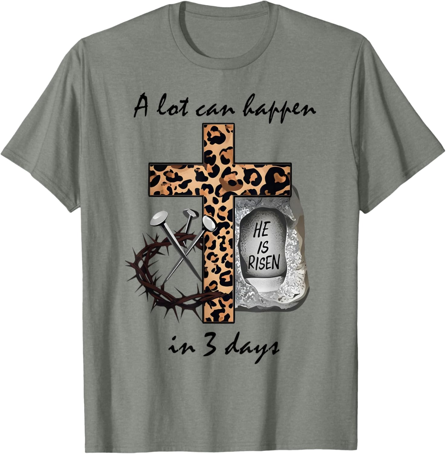 Inspirational 3 Days Christian Easter Cross T-Shirt for Faithful Celebration - 1