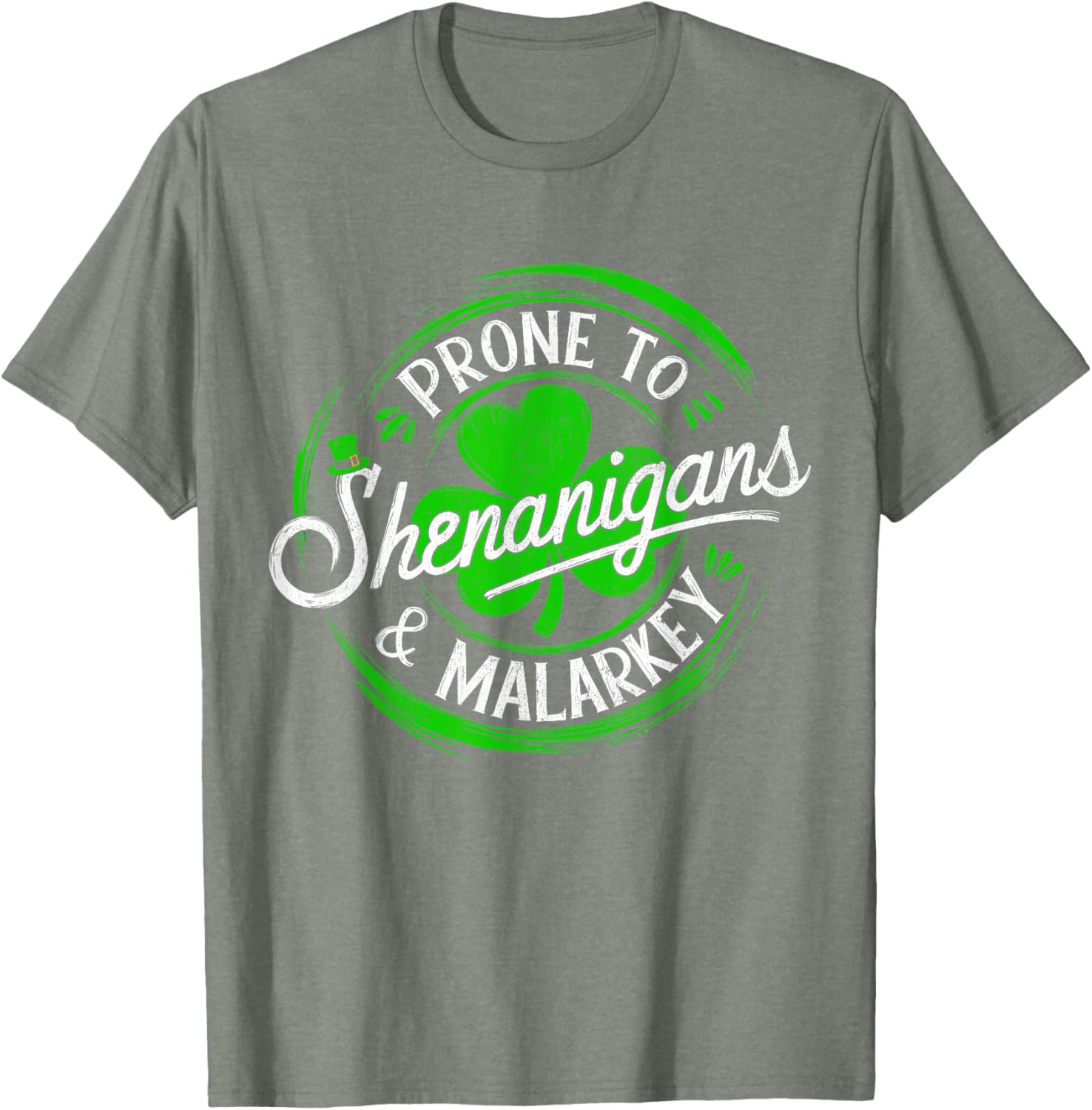 Prone to Shenanigans St Patrick's Day Shamrock T-Shirt for Fun Celebrations - 17