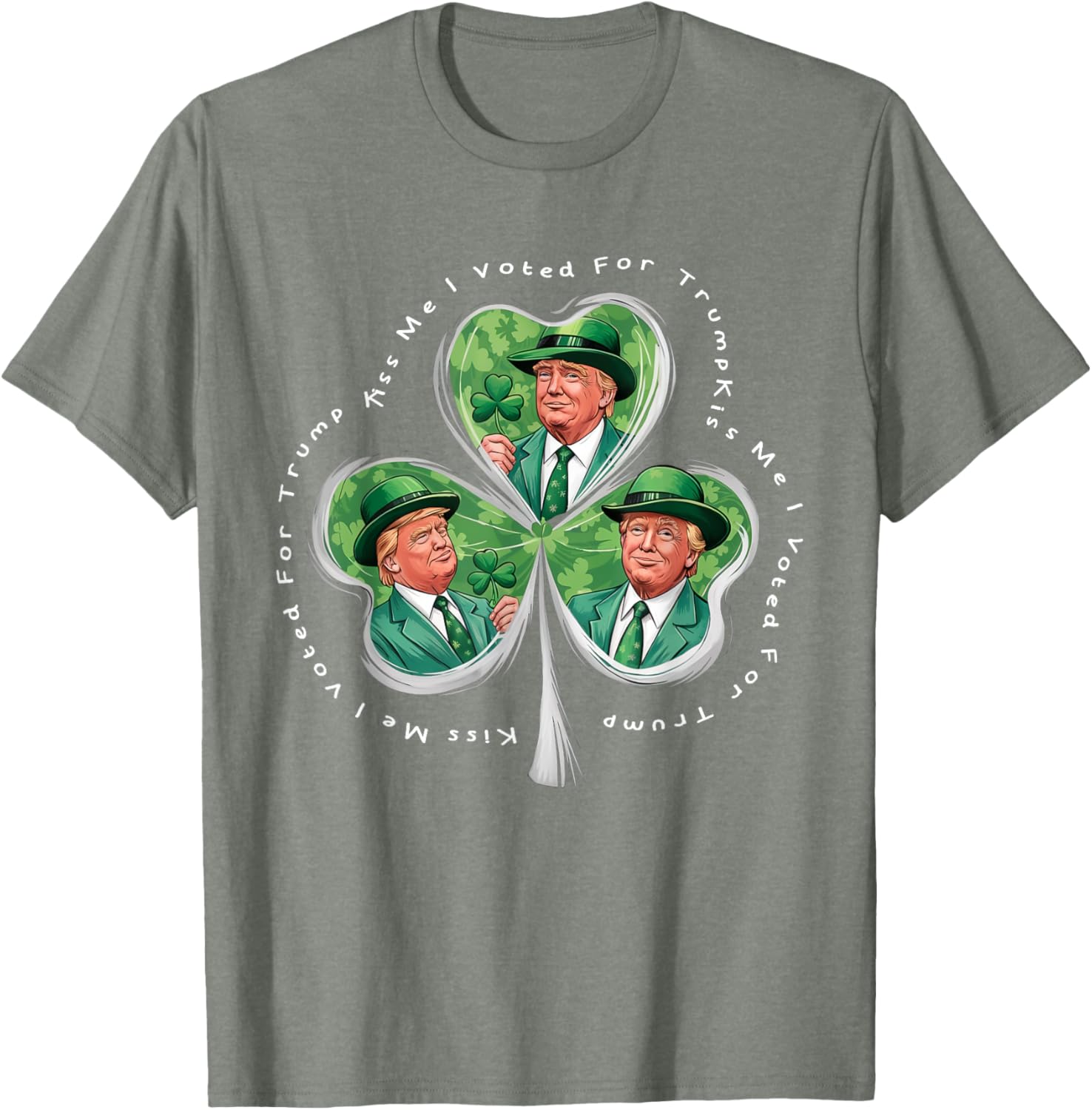 Funny Trump St Patrick's Day 2025 T-Shirt - Kiss Me I Voted For Trump - 16