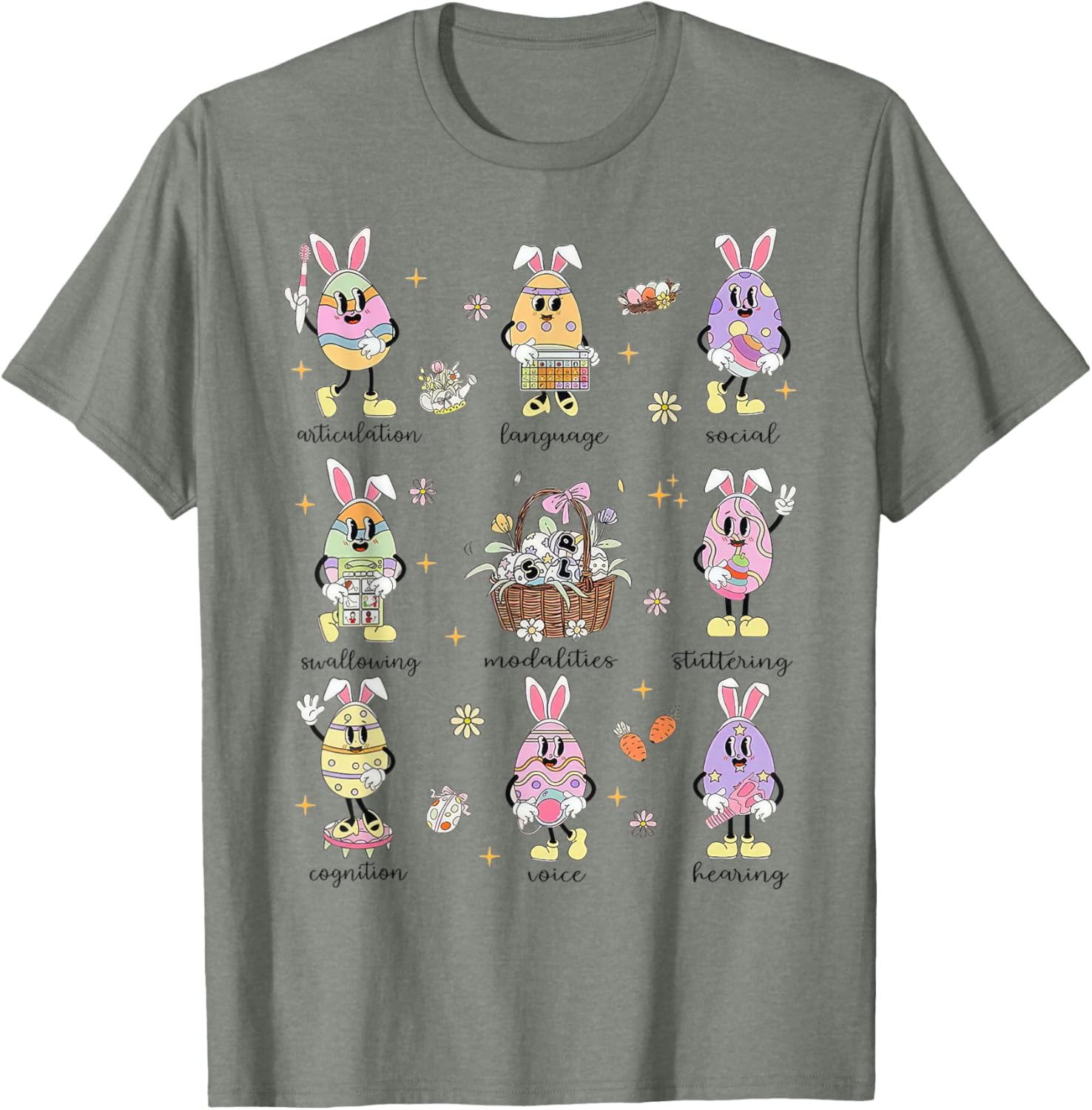 Easter Bunny SLP T-Shirt for Speech Language Pathologists in Spring - 14