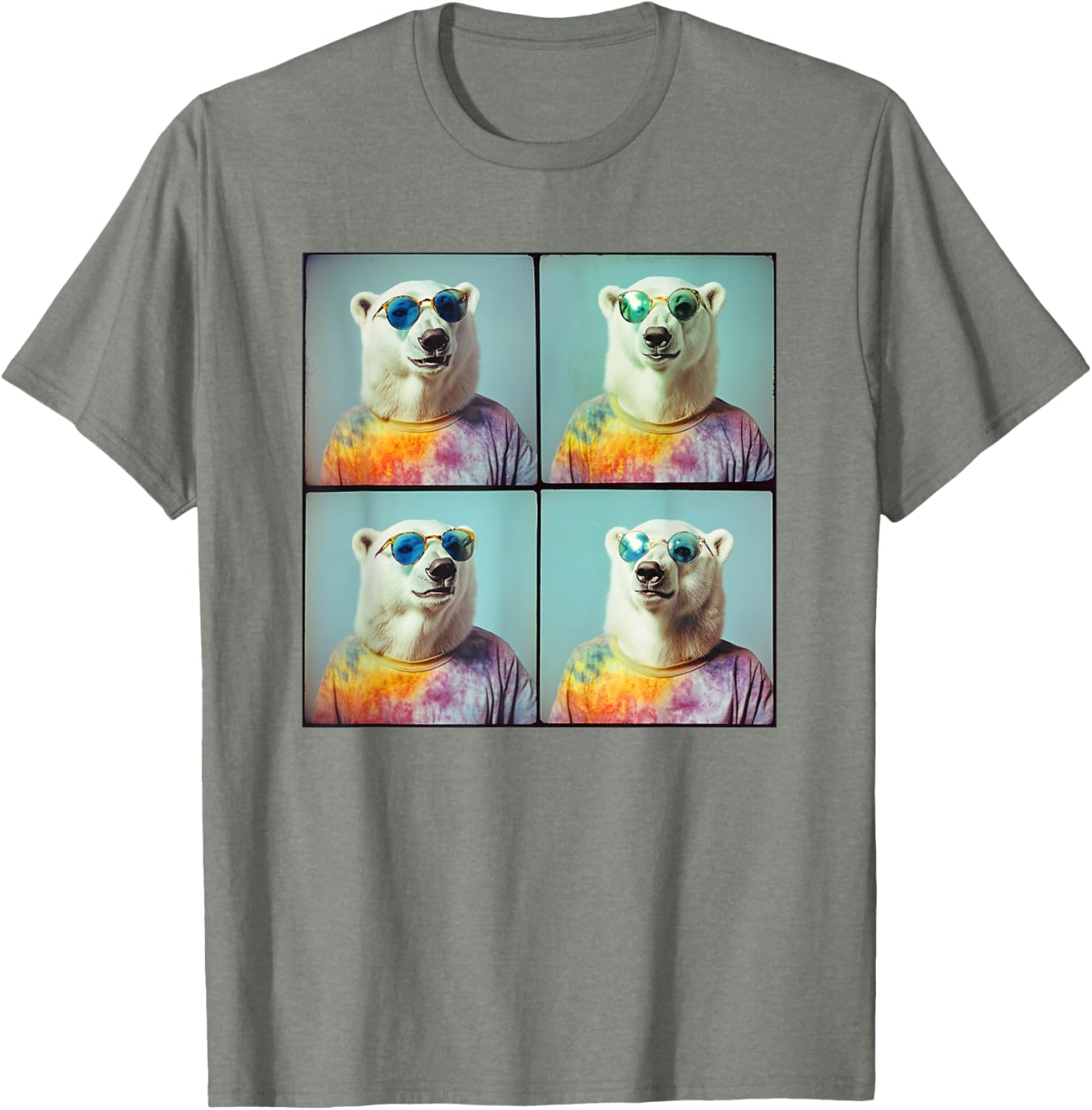 Colorful Tie Dye Polar Bear T-Shirt for Unique Hippie Style Fun - 10